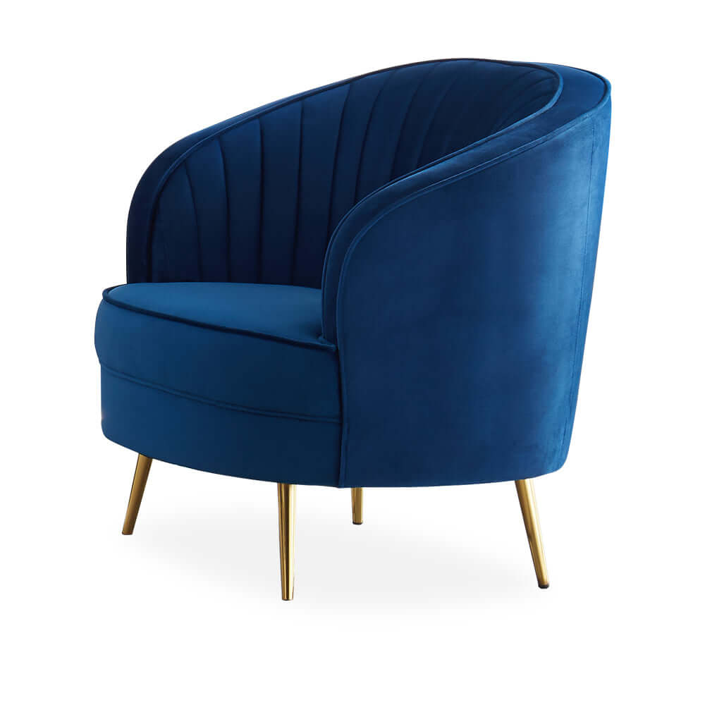 Luxury Blue Velvet Sofa Set 3-Piece Living Room Furniture - Curved 3-Seater Couch & Loveseat for Modern Home Decor | Perfect for Living Room, Lounge & Apartment