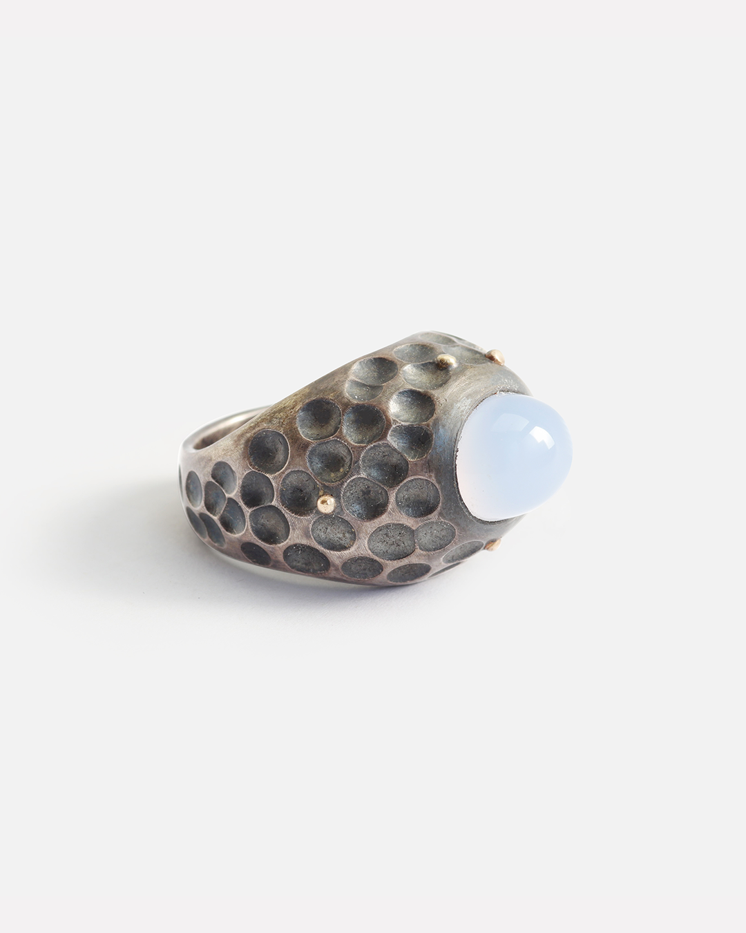 Natural Honeycomb Chalcedony Gemstone Ring for Women - Elegant Boho Jewelry Gift for Her - Perfect for Weddings, Parties & Everyday Wear