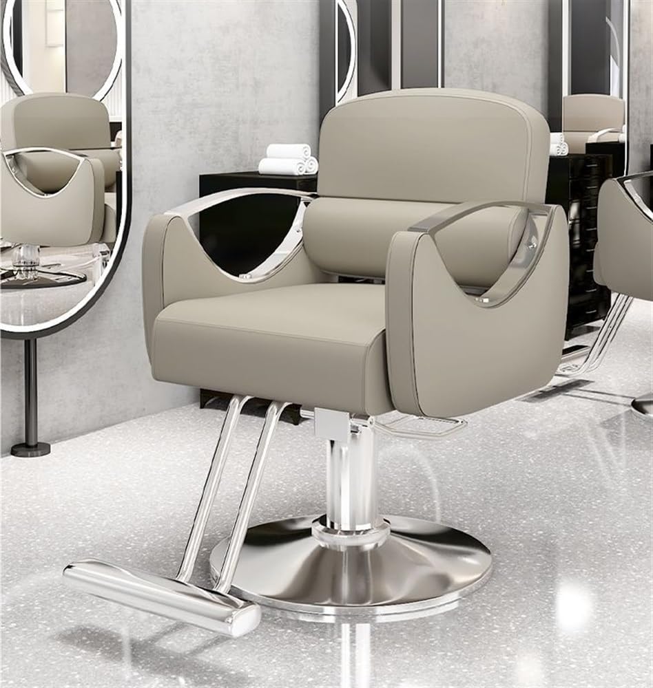 Professional 360° Swivel Barber Chair - Heavy Duty Styling & Shampoo Salon Chair with Rolling Casters | Perfect for Hair Salons, Barber Shops & Spa Treatments (Black)