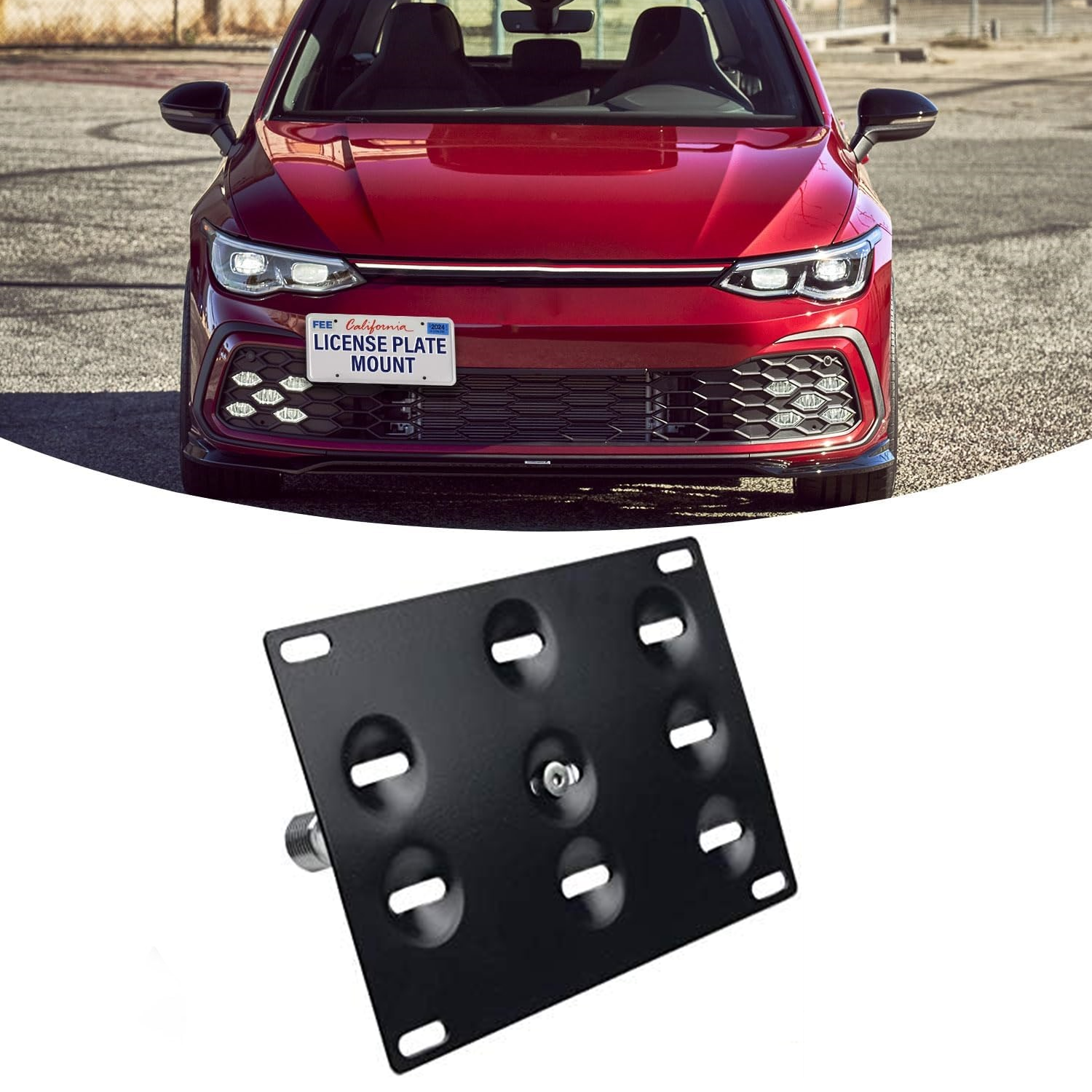 2022+ Volkswagen MK8 Golf GTI & Jetta License Plate Relocator Kit - Front Bumper Mounting Bracket for Clean Look - Perfect for Car Enthusiasts & Custom Builds