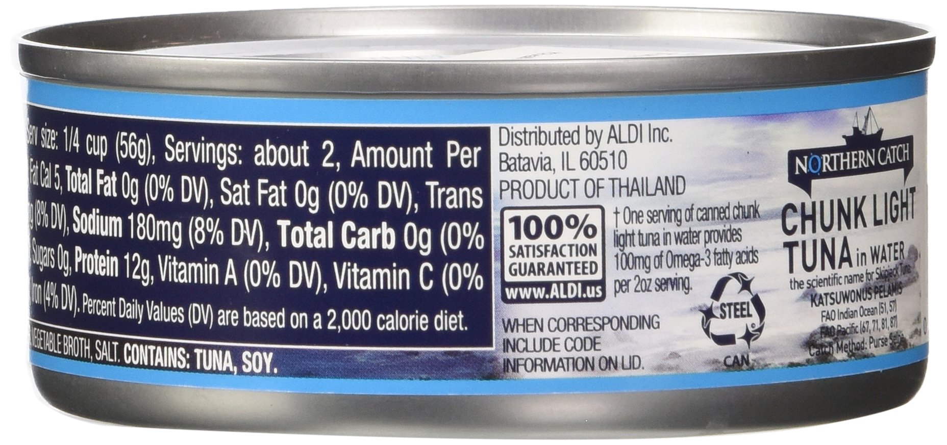 Northern Catch Premium Chunk Light Tuna in Water, 4.5-Ounce (Pack of 12) - High Protein, Low Mercury, Wild Caught - Perfect for Salads, Sandwiches & Healthy Meal Prep