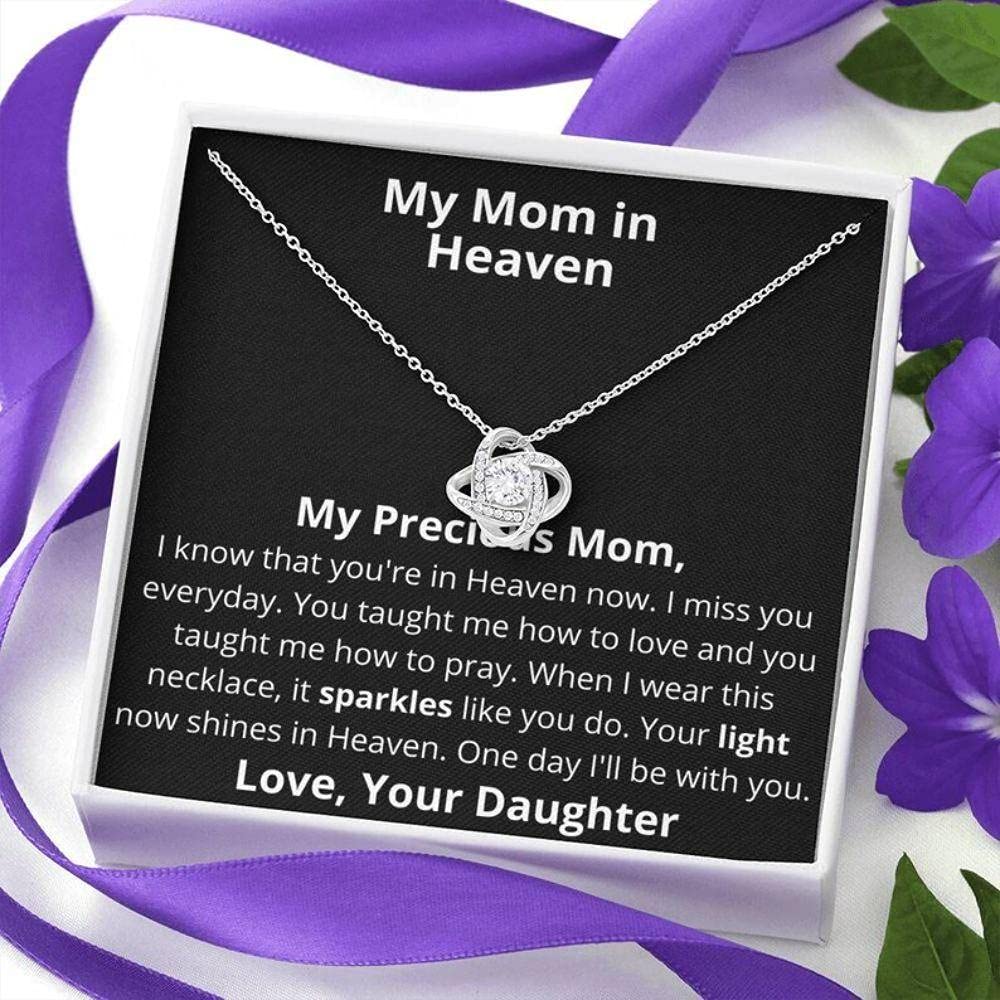 Heaven Memorial Necklace for Mom - Elegant Jewelry Gift Box for Mother's Day, Birthday & Special Occasions - Perfect Keepsake to Remember Mom in Heaven