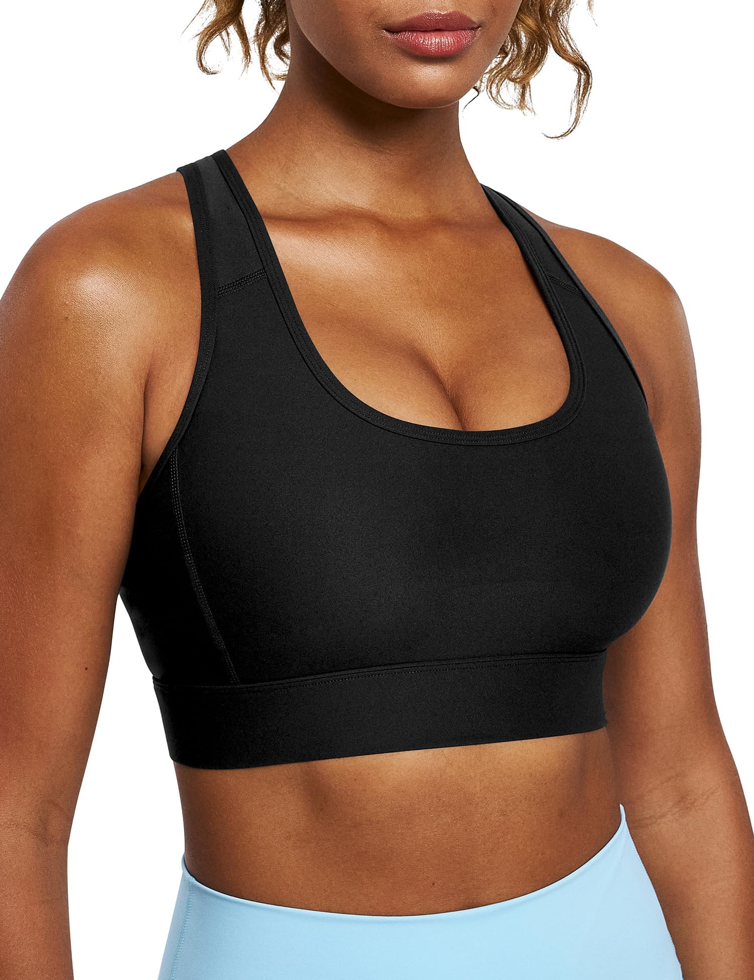 Heathyoga High Impact Sports Bras for Women - Adjustable Straps, Maximum Support, Racerback Design with Removable Padding - Perfect for Running, Gym Workouts & High-Intensity Training