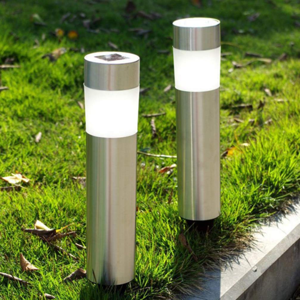 Uonlytech 3 Pack Solar LED Pathway Lights - Stainless Steel Outdoor Solar Bollard Lights for Garden, Yard, and Landscape Lighting | Weatherproof & Energy Efficient for Walkways, Driveways, and Patios