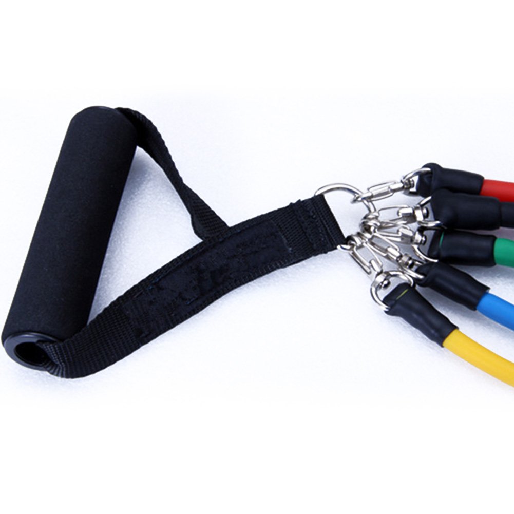 ELEOPTION 5-Piece Resistance Band Set with Door Anchor, Handles & Ankle Straps - Strength Training Bands for Arms, Shoulders, Yoga, Physical Therapy - Portable Workout Equipment for Home Gym, Travel & Fitness