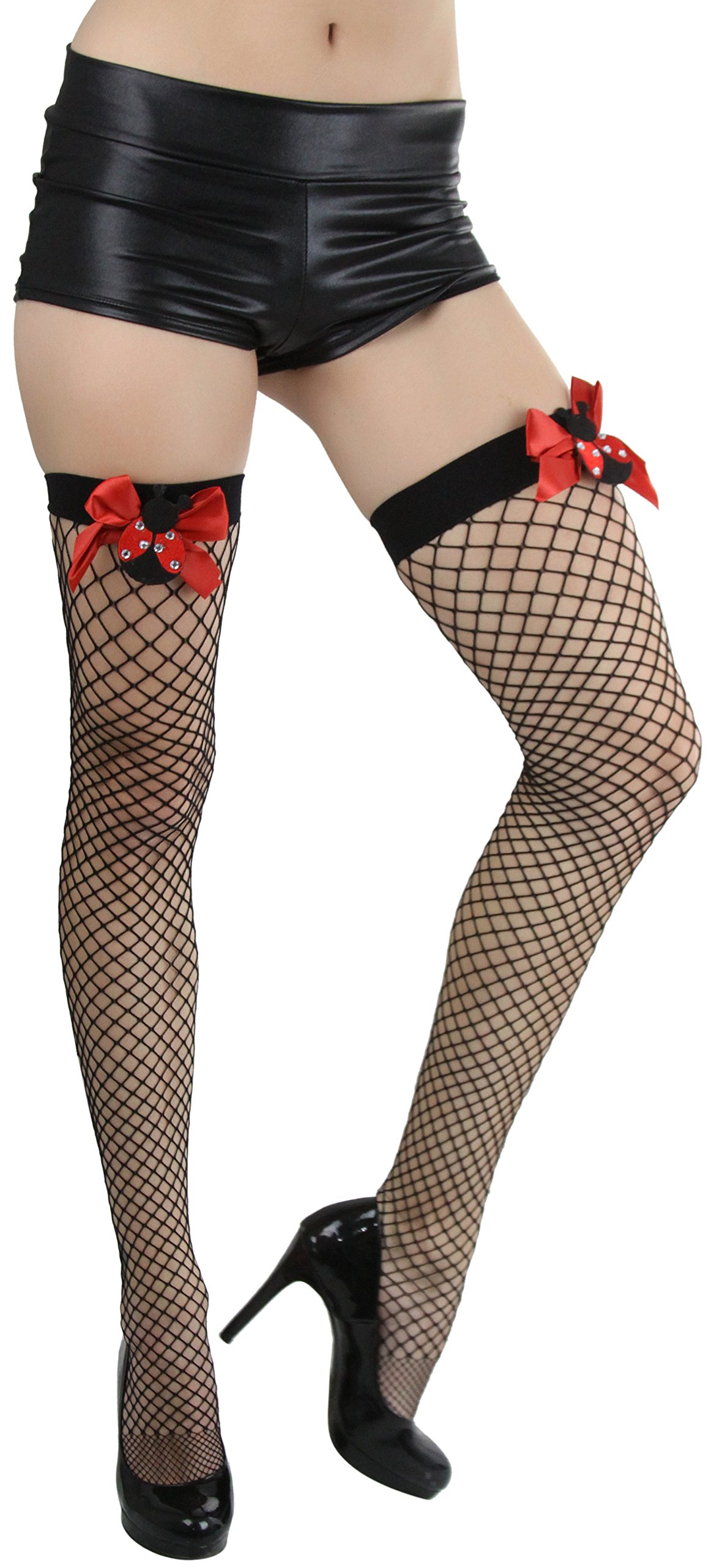 Stylish Women's Bright & Vibrant Fishnet Thigh High Stockings - Perfect for Cosplay, Halloween & Night Out Outfits