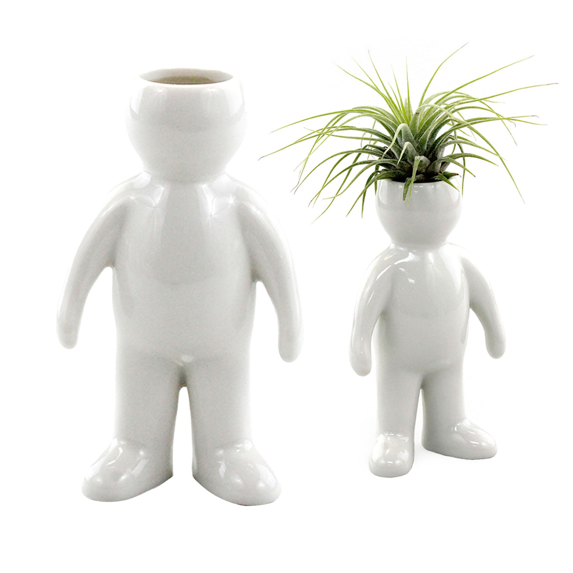 NW Wholesaler Ceramic Air Plant Holders - Family & People Shaped Planters for Tabletop Display - Perfect for Air Plants & Mini Succulents - Home Office Decor, Wedding Centerpieces, Gift Ideas