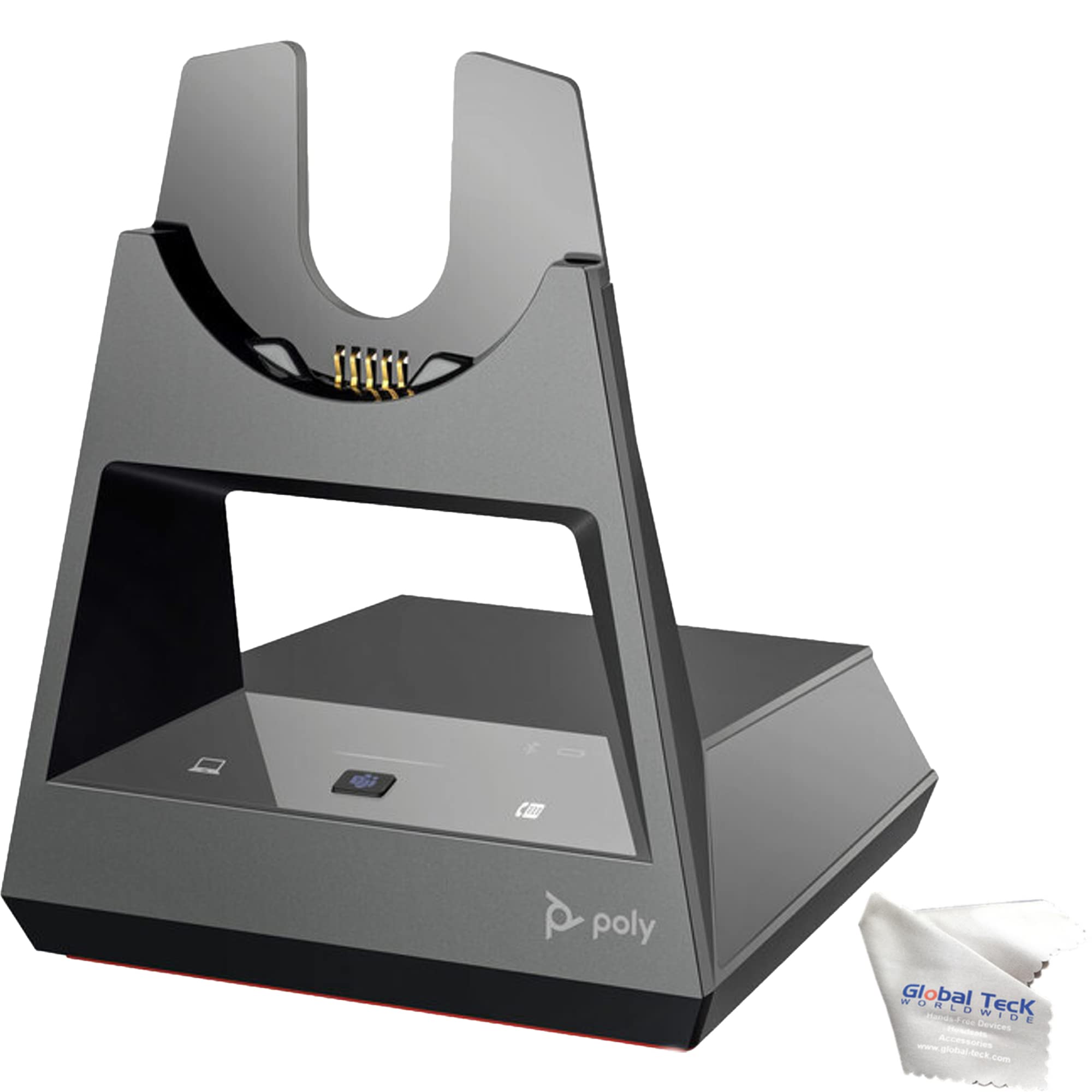 GTW Poly Voyager 4300 Office Charging Base Teams Edition with Microfiber Cloth - Wireless Charger for Professional Headsets | Perfect for Home Office & Conference Calls