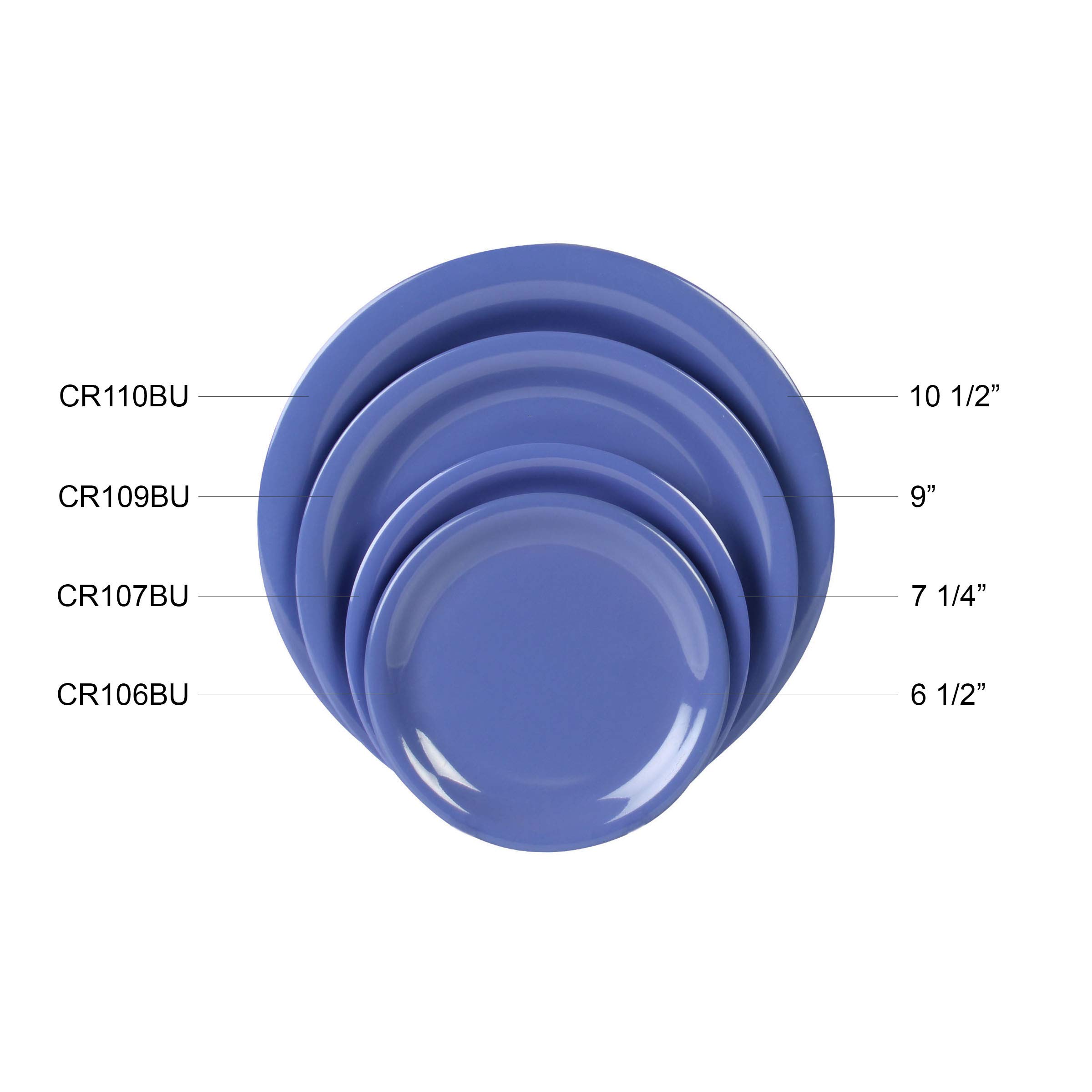 Purple Melamine Dinner Plates Set of 12 - 10.5 Inch Round Narrow Rim Plates - Durable & Lightweight Dishware for Restaurants, Picnics, Outdoor Dining & Everyday Use
