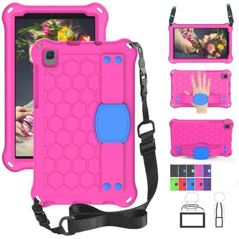 Durable EVA Protective Case for Samsung Galaxy Tab A7 Lite 2021 (T220/T225) with Adjustable Shoulder Strap - Perfect for Travel, School, and Everyday Use