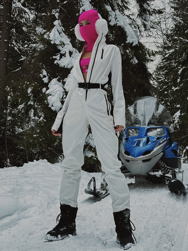 ZASUWA Women's Waterproof Insulated Ski Jumpsuit with Zipper - Winter Snowsuit for Skiing, Snowboarding & Cold Weather Outdoor Activities