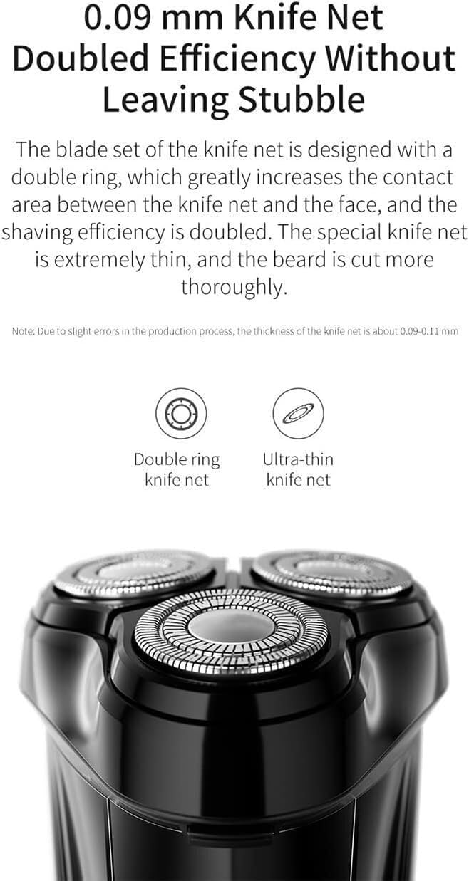 Men's Electric Razor - Rechargeable Triple Blade Shaver, Waterproof & Washable Beard Trimmer for Smooth Shaving | Perfect for Travel, Gym & Daily Grooming