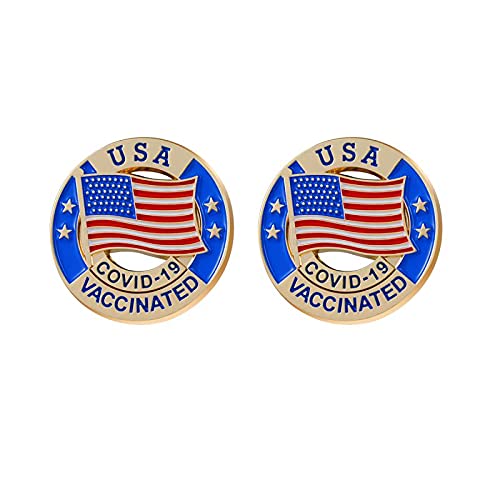 USA Flag 'I Am Vaccinated' Pin - Vaccine Recipient Badge for Public Health Awareness | Wear on Jackets, Bags & Lanyards to Show Support