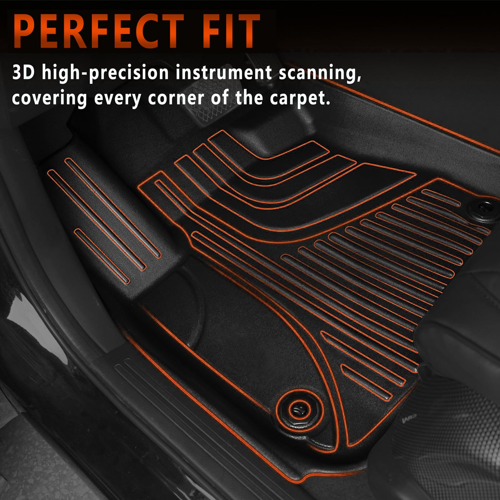 AOMSAZTO All-Weather TPE Rubber Floor Mats for 2023-2025 Honda Accord & Hybrid - Non-Slip, Odorless Car Floor Liners (1st & 2nd Row, Black) - Perfect for Daily Commute, Road Trips & Winter Protection
