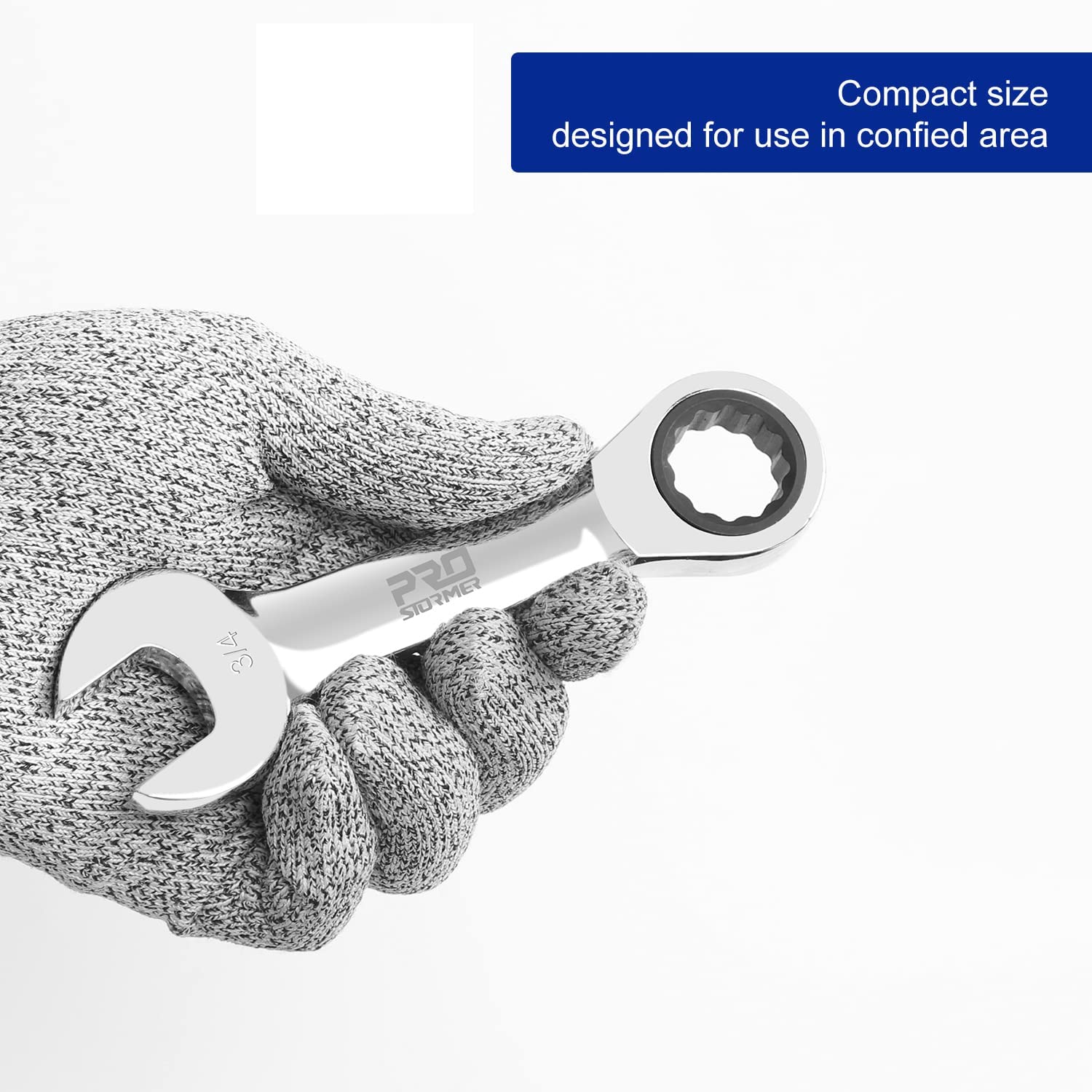 10-Piece Stubby Ratchet Combination SAE Wrench Set - Compact Tool Kit for Tight Spaces, Automotive & DIY Repairs