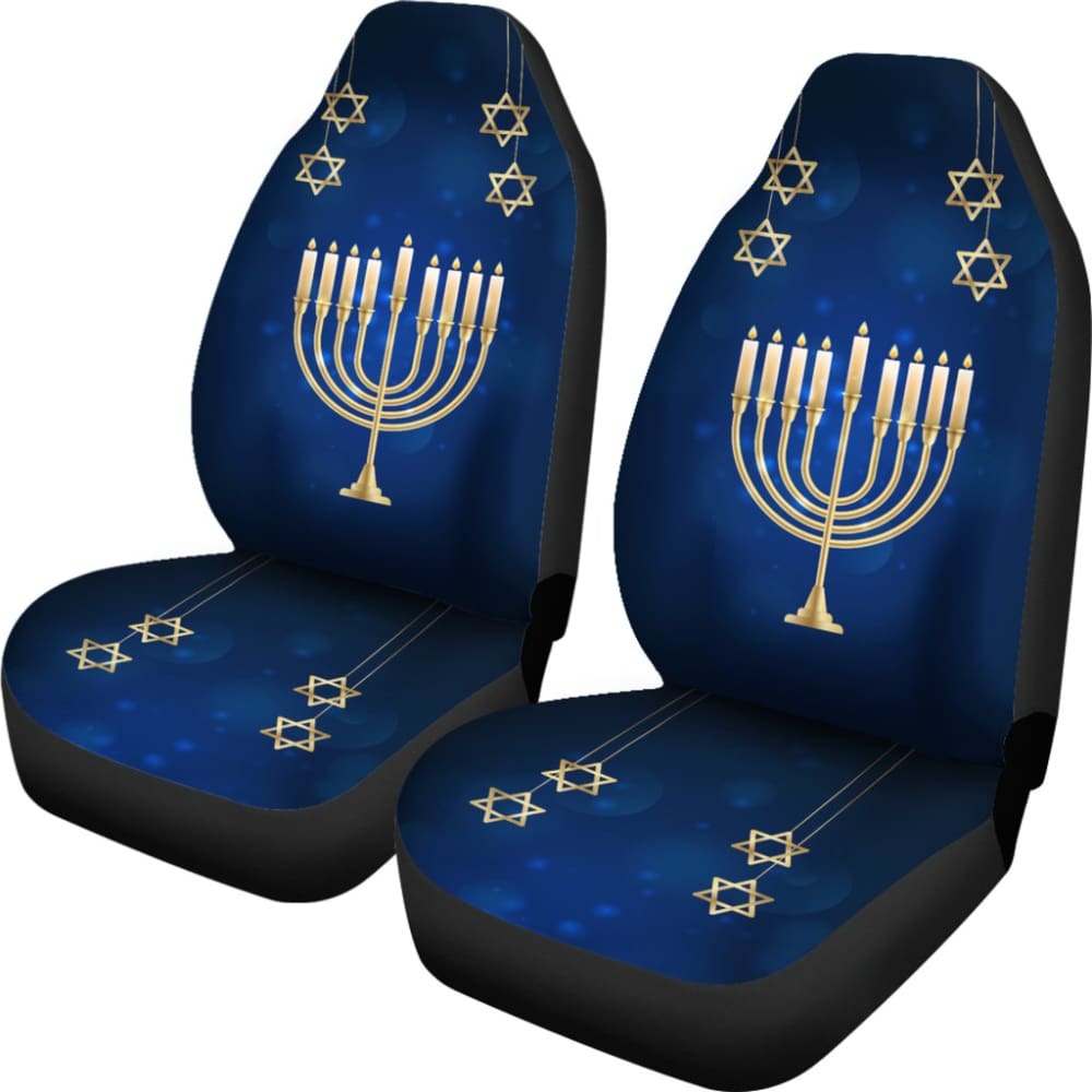 Hanukkah Themed Car Seat Covers - Premium Print Design 210201 - Perfect for Holiday Travel & Jewish Celebrations