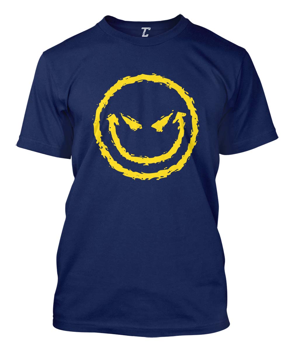 Evil Smile - Funny Badass Emoticon Men's Graphic T-Shirt | Cool Streetwear for Casual Wear, Parties & Gifts