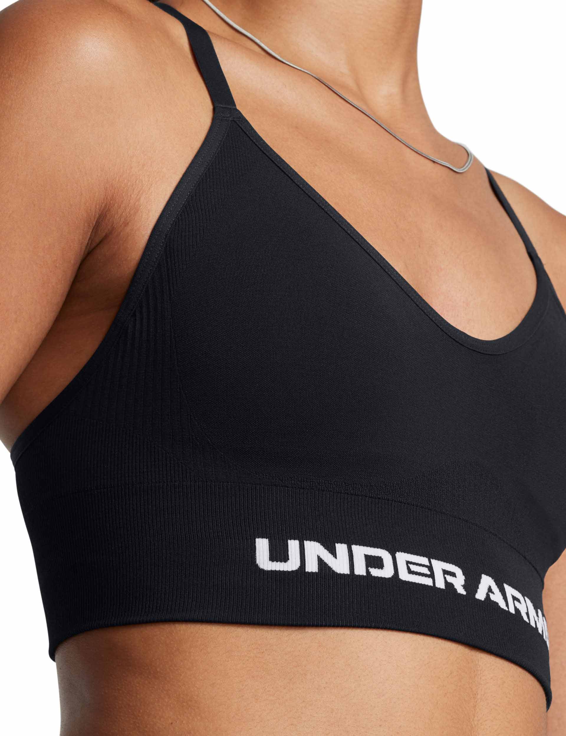 Vanish Seamless Low-Impact Sports Bra for Women - Breathable & Supportive Workout Top in Black/White - Perfect for Yoga, Running & Gym Training