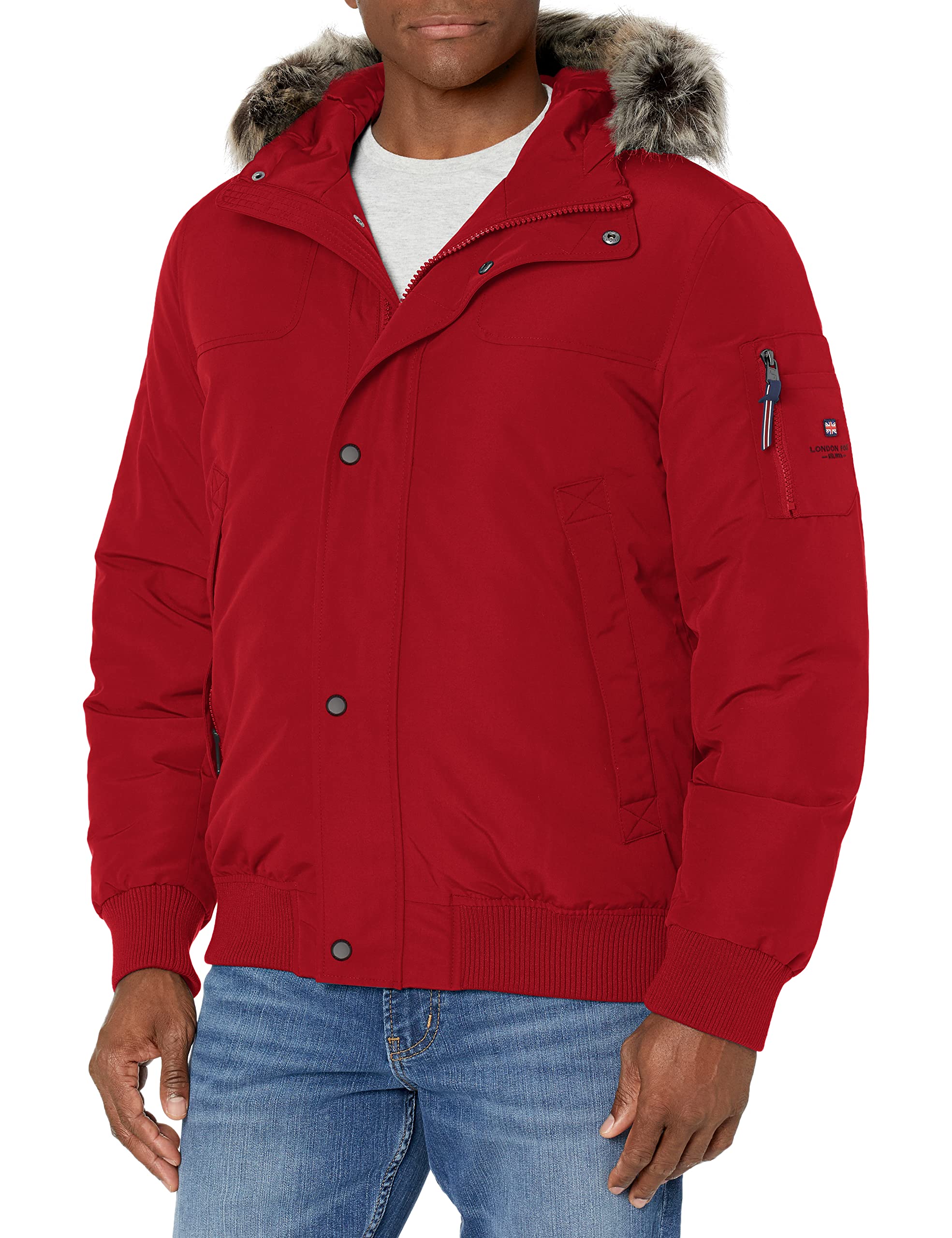 London Fog Men's Short Bomber Jacket - Lightweight Water-Resistant Outerwear for Casual & Travel | Perfect for Fall & Spring Seasons