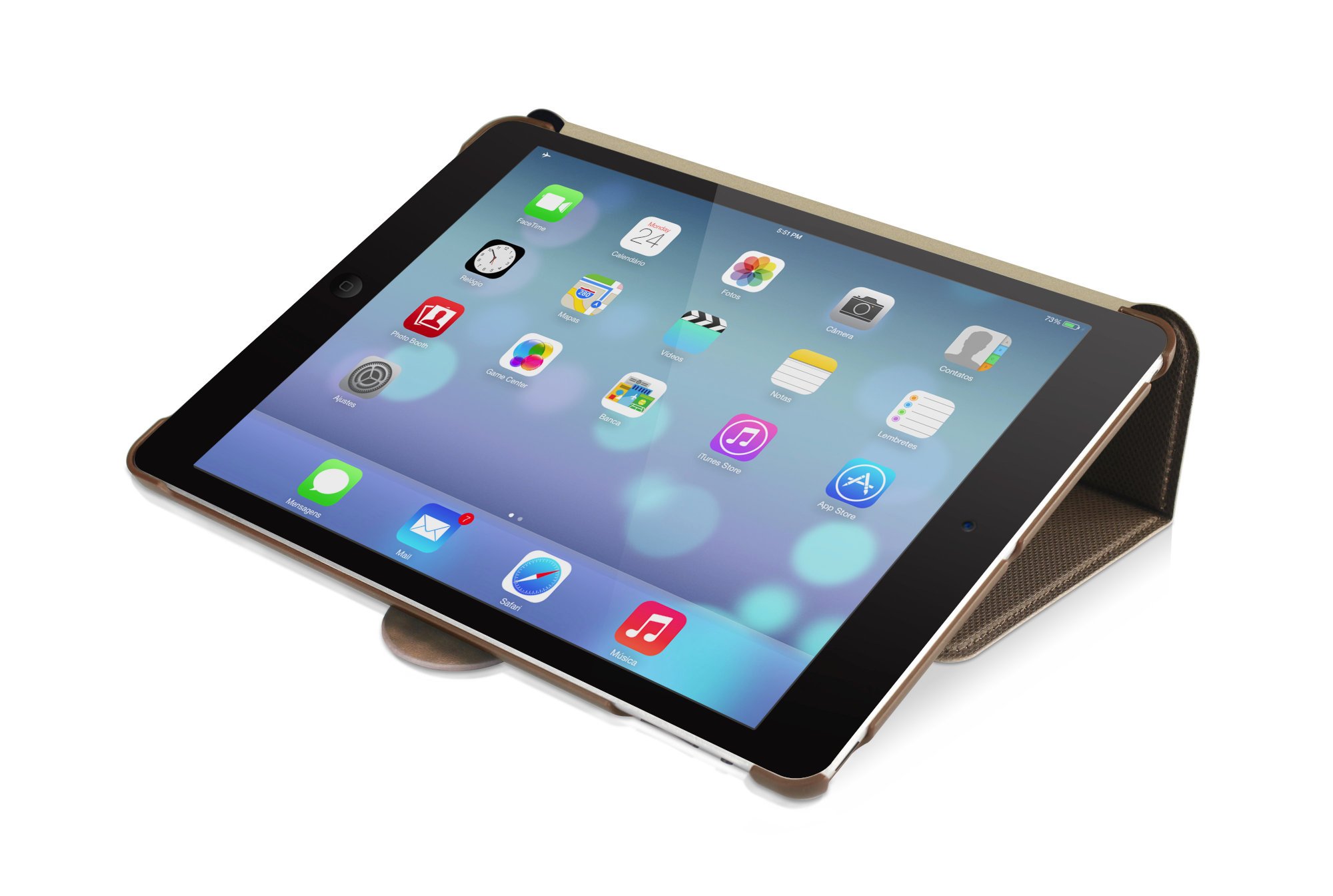Macally Bookstand Case with Stand Function for iPad Air (5th/4th Gen) - Adjustable Viewing Angle, Protective Cover, Lightweight Design - Perfect for Reading, Watching Movies & Working (Brown, Model 18026)
