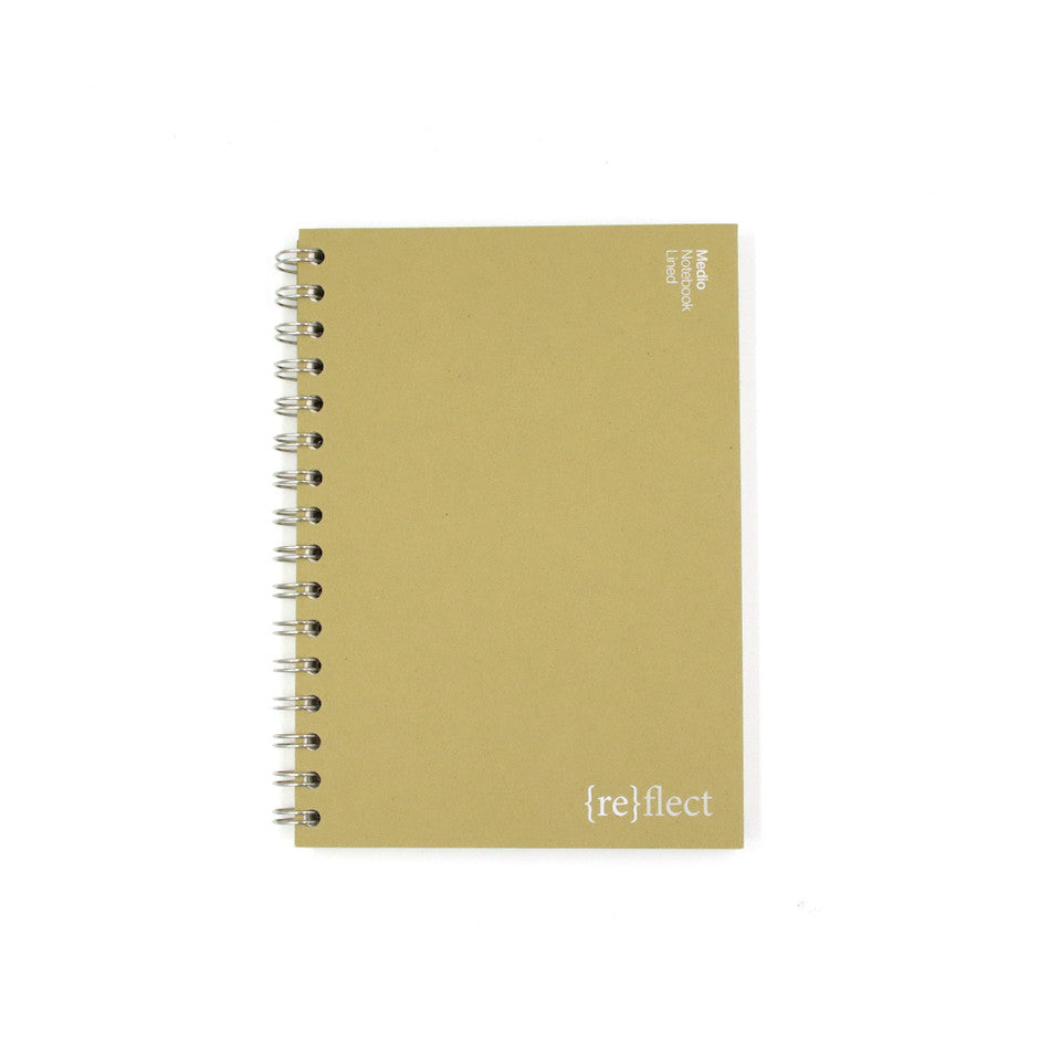 Coffeenotes Medio Wiro Notebook - Spiral Bound Journal with Olive Cover for Writing, Sketching & Note Taking - Perfect for Office, School & Travel Use
