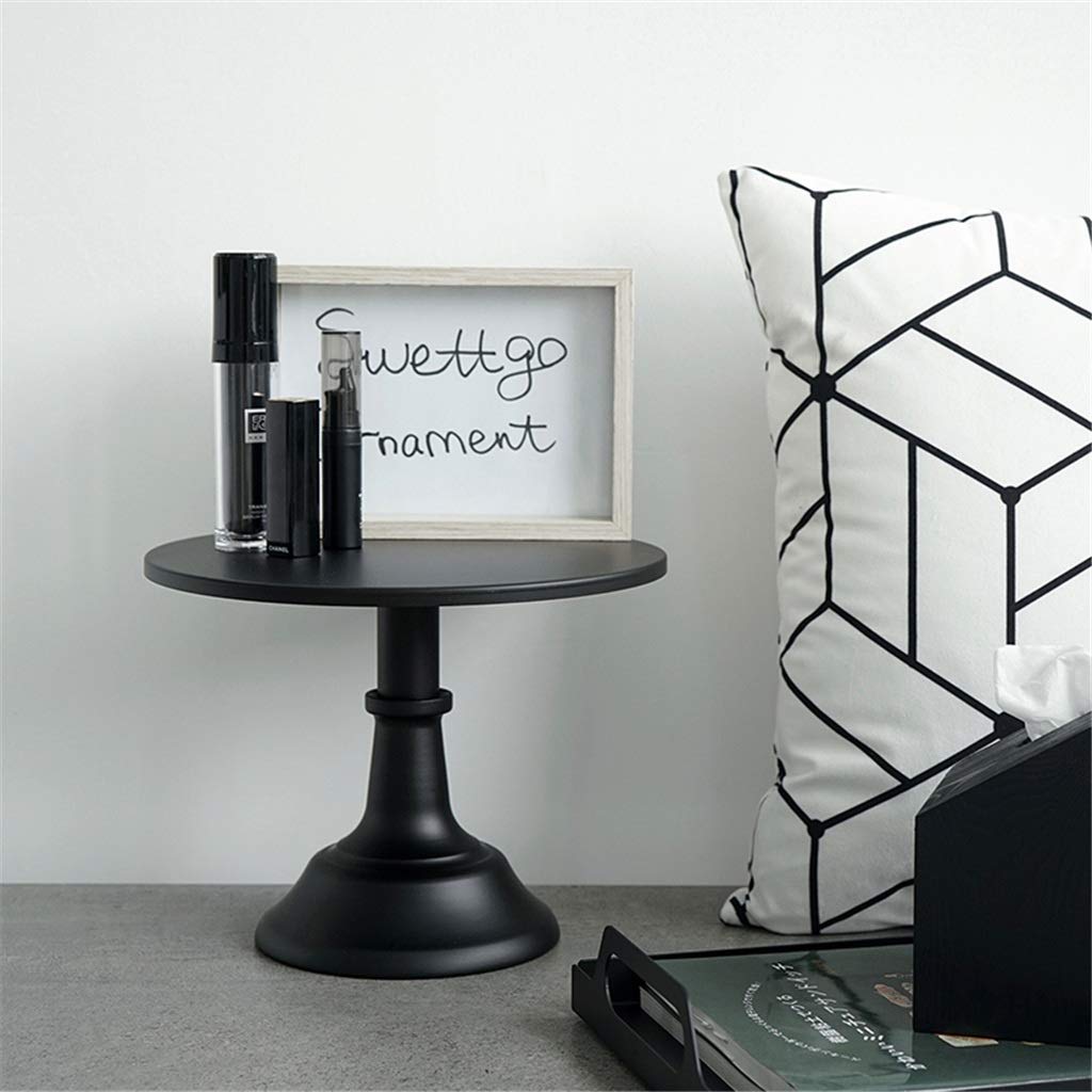 Round Black Metal Cake Stand - 25x25x19.5cm Multi-Purpose Serving Tray for Desserts, Fruits, Cheese & Breakfast - Perfect for Dining Room, Kitchen & Restaurant Use