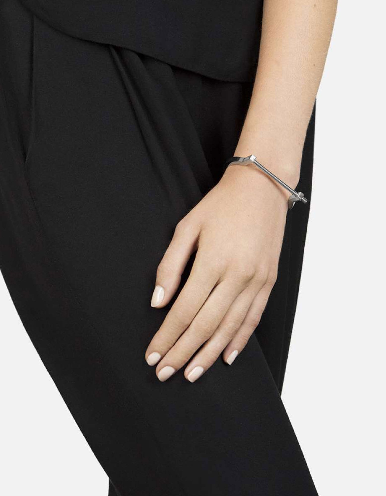 Sterling Silver Modern Screw Cuff Bracelet - Elegant Adjustable Bangle for Women, Perfect for Weddings, Parties & Everyday Wear