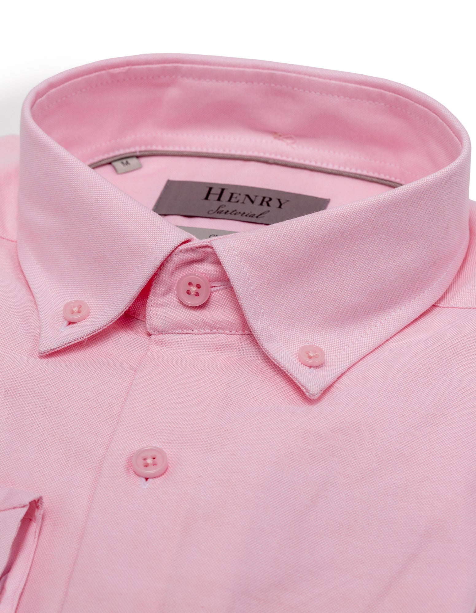 HENRY SARTORIAL Men's Casual Plain Pink Shirt - Comfortable Everyday Wear for Work & Outings