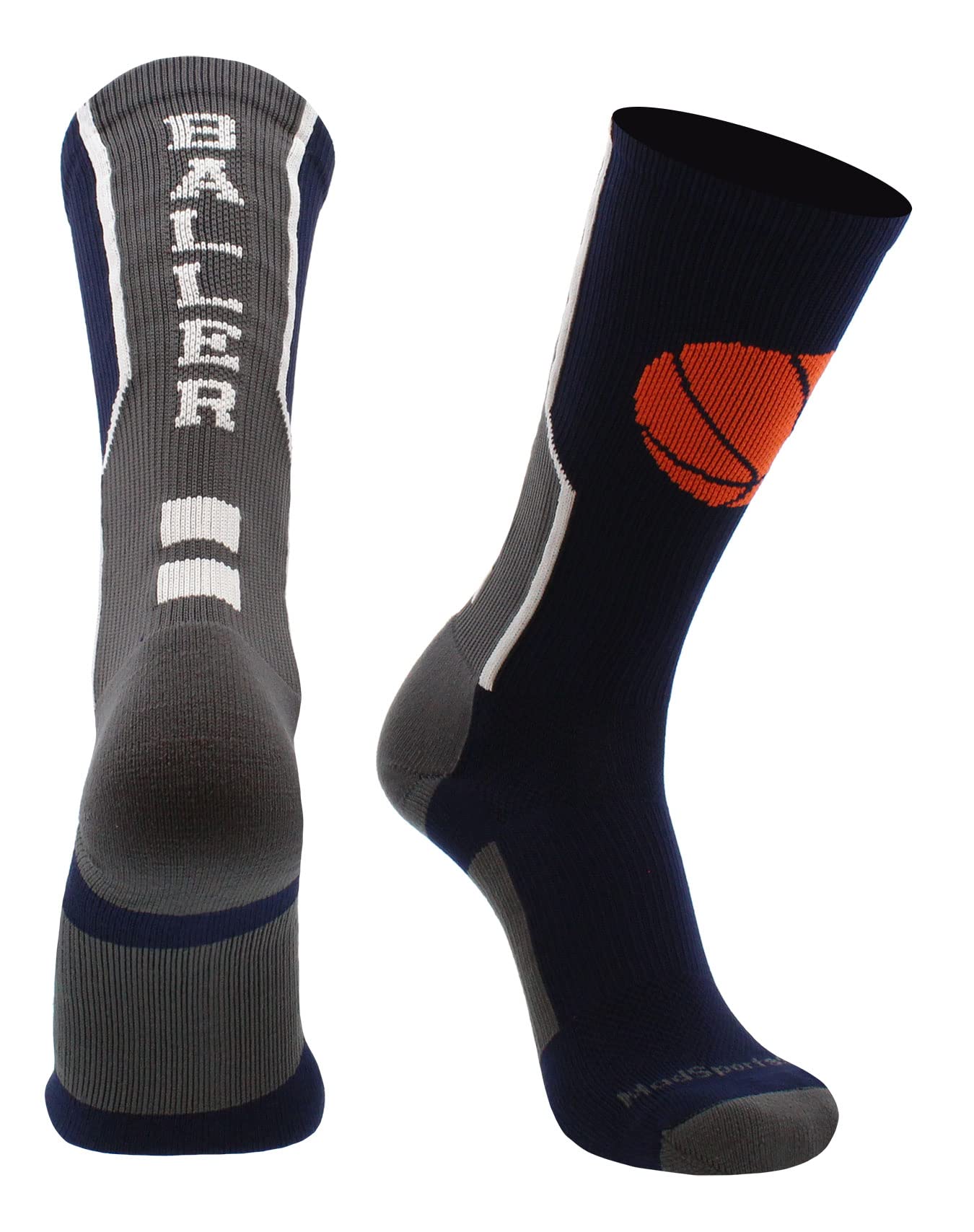 Basketball Crew Socks with Logo - Moisture Wicking Performance Socks for Men & Women - Perfect for Games, Practice and Sports Enthusiasts