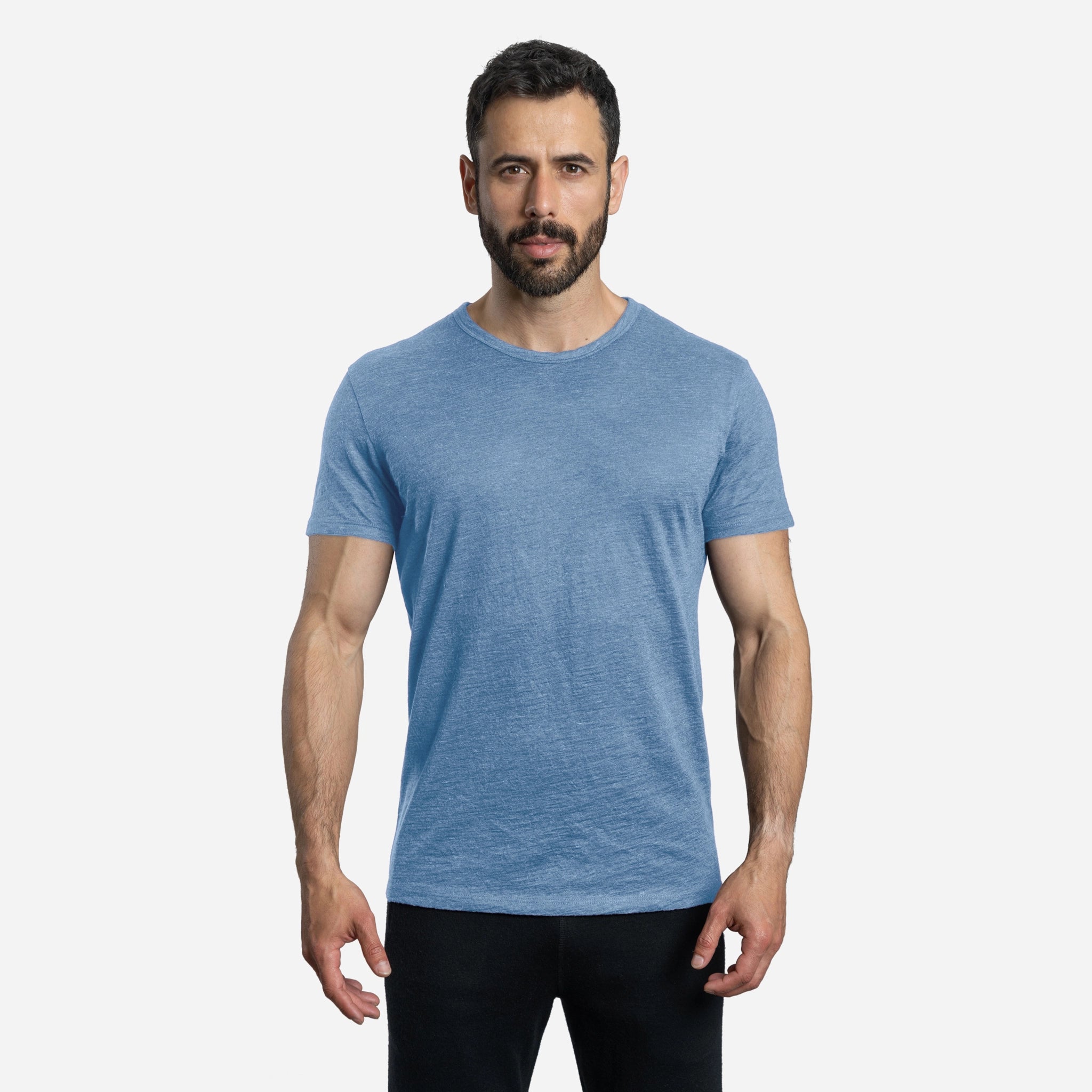 Ultralight Men's Alpaca Wool T-Shirt - 160 GSM Soft Crew Neck Tee for Outdoor Activities & Travel