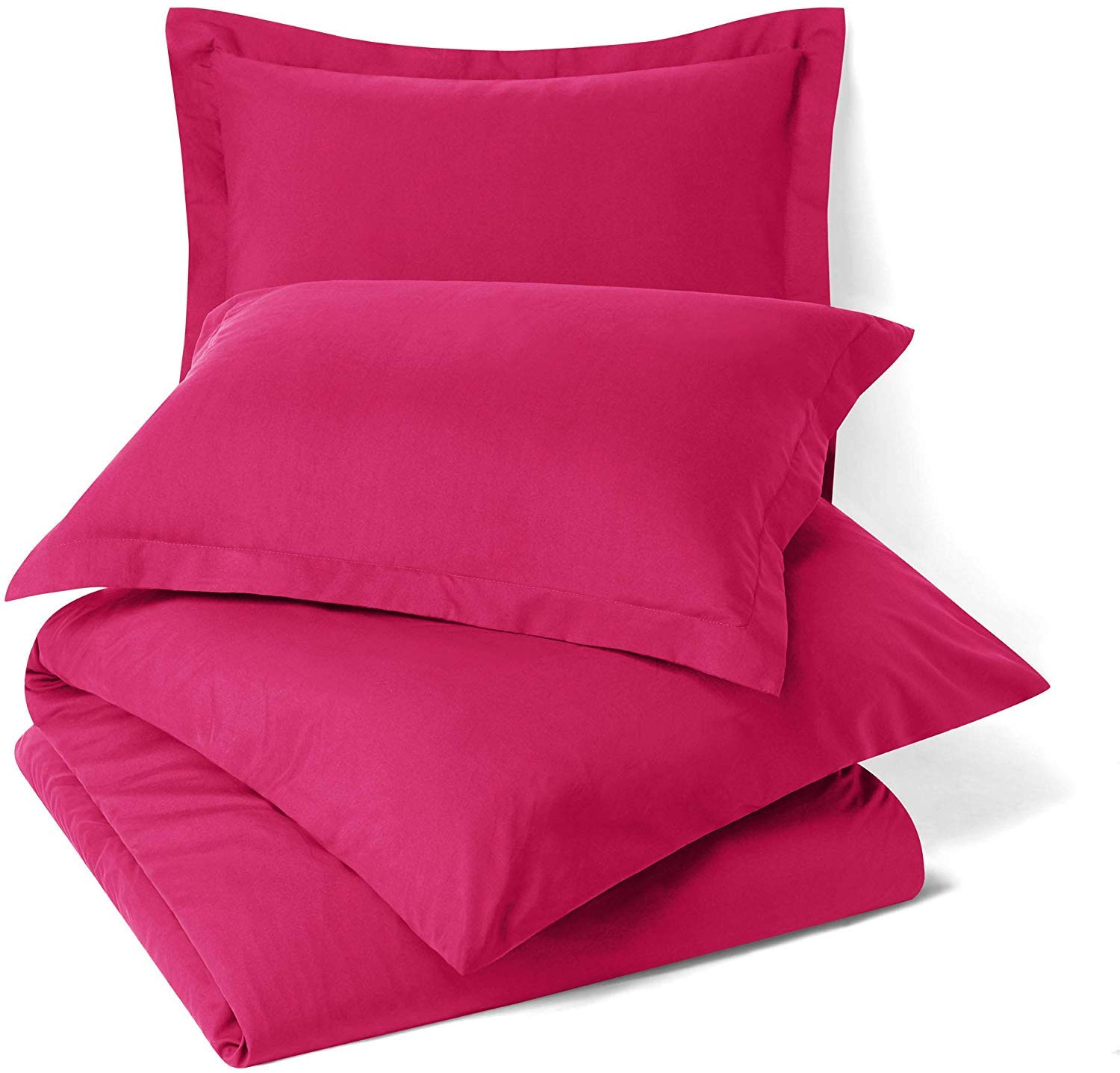 Premium 300 GSM Organic Cotton Duvet Cover & Comforter Set - 500 Thread Count, Twin Size Hot Pink (2-Piece) for Cozy Bedroom & Guest Room Decor