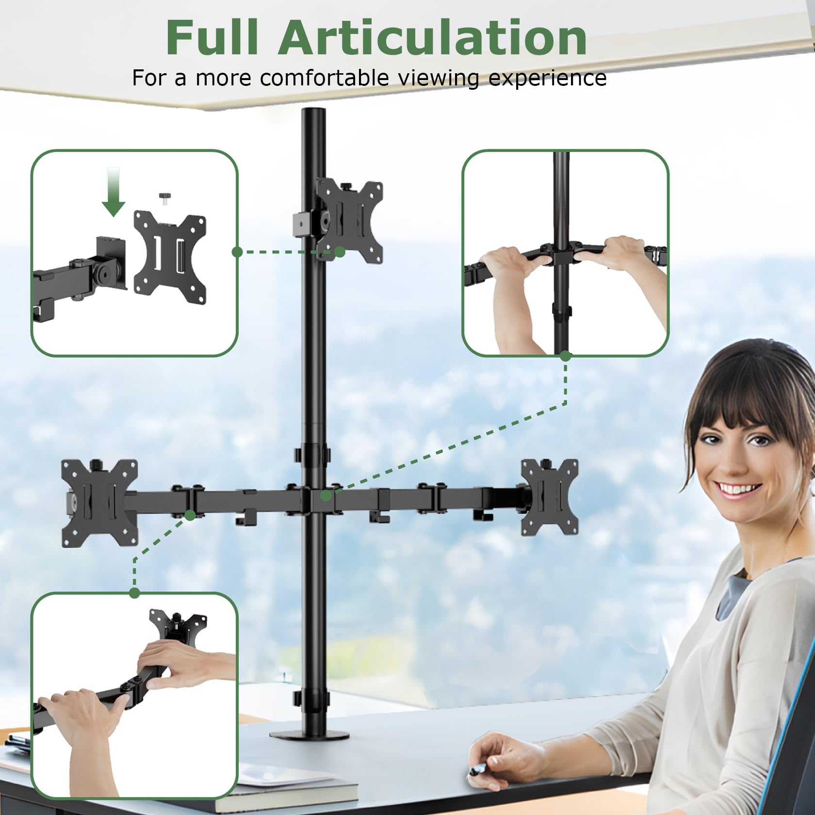 Triple Monitor Stand for 17-32