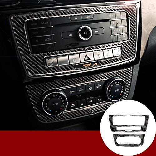 Premium Carbon Fiber Center Console & AC Panel Trim Cover Set (2pcs) for Mercedes-Benz GLE W166 Coupe C292 (2015-2019) - Upgrade Interior Styling & Protect from Scratches - Perfect for Car Enthusiasts & Luxury Vehicle Owners