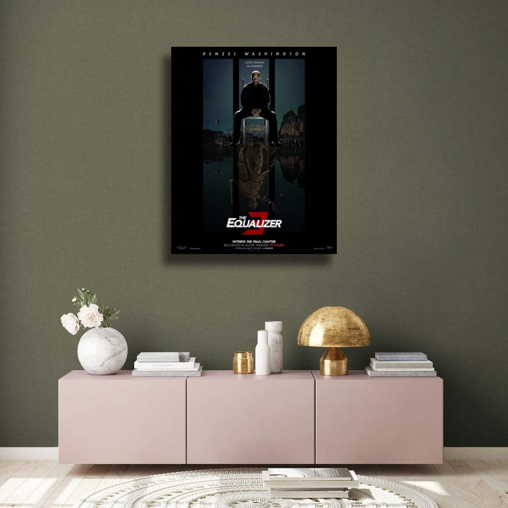 The Equalizer Chapter 3 Action Movie Poster - Denzel Washington Wall Art Canvas Print - Unframed Home & Office Decor - Perfect for Living Room, Bedroom, Garage - Great Christmas Gift for Movie Lovers