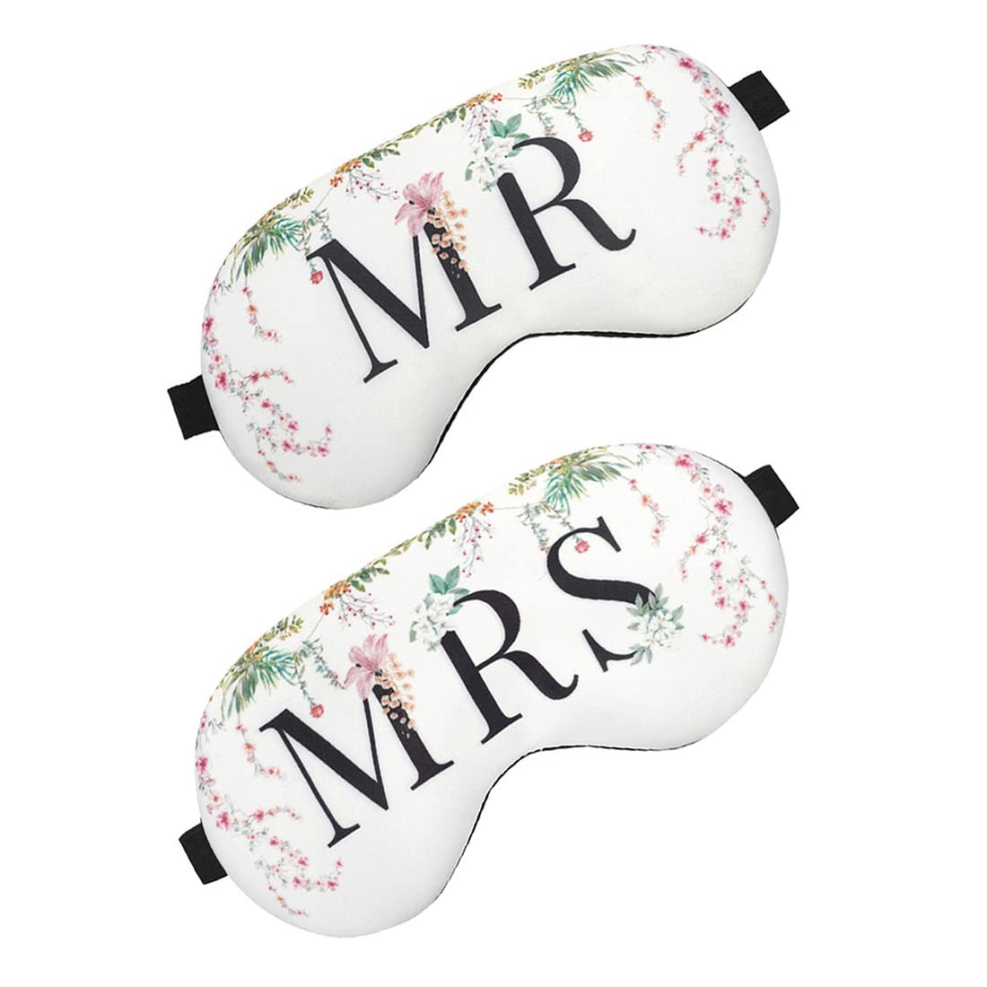 Mr and Mrs Couple Sleep Eye Mask - Printed Travel Sleeping Mask for Women & Men (7.5 x 4 Inches) - Perfect for Airplane Travel, Relaxation & Better Sleep