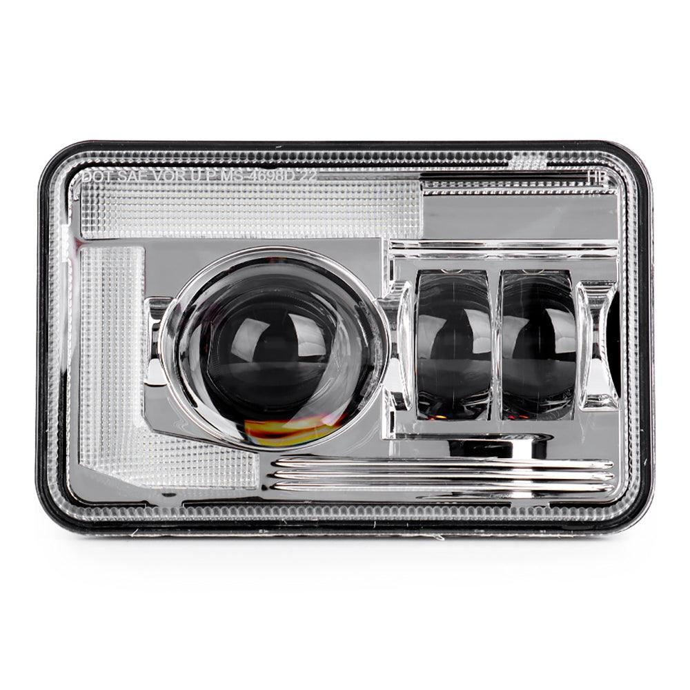4x6 Inch DOT Sealed Beam LED Headlights with DRL for Peterbilt, Kenworth, Freightliner, Ford & Chevrolet Trucks - High Visibility Replacement Lights for Night Driving & Foggy Conditions