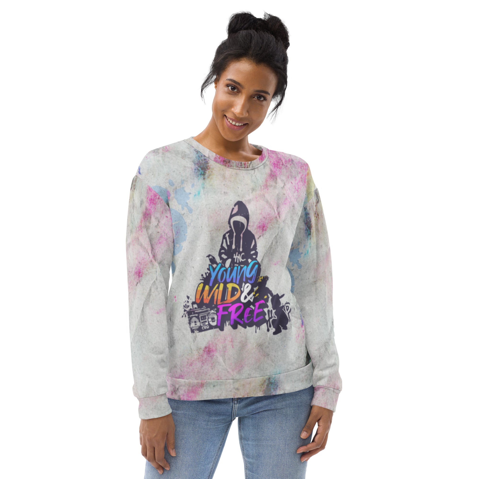 Young Wild Free Unisex Sweatshirt - Trendy Oversized Pullover for Men & Women | Perfect for Streetwear, Casual Outfits & Loungewear