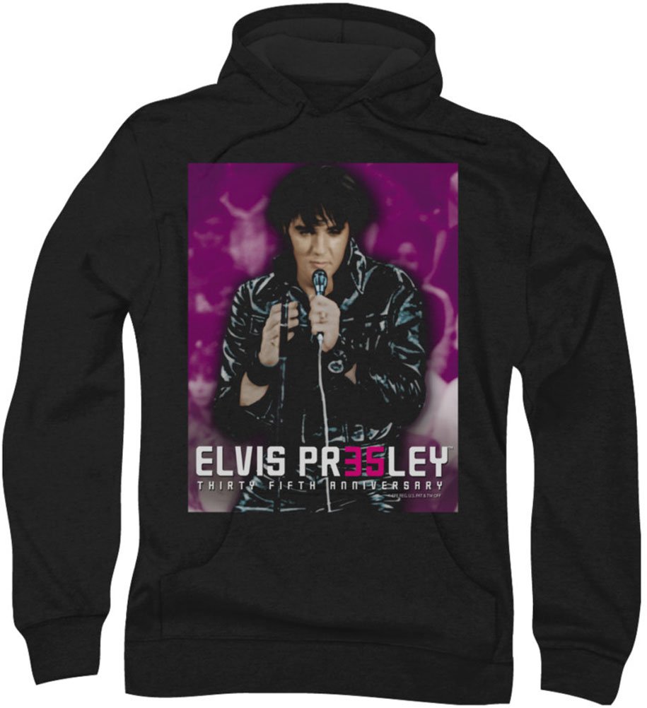 Elvis Presley Inspired Men's Genuine Leather Hoodie Jacket - Vintage Style Biker Coat for Rock Music Fans & Motorcycle Riders