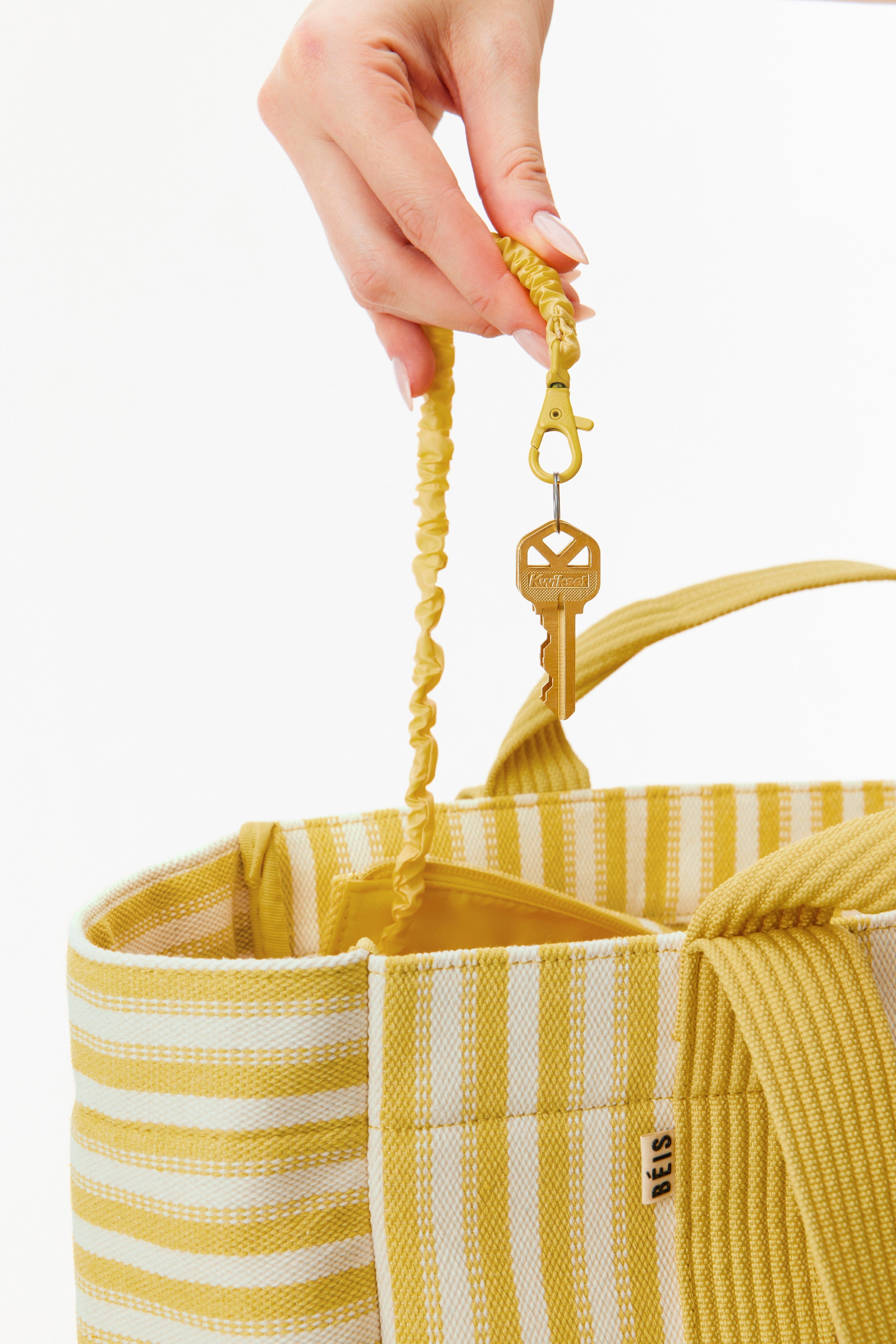 Vacation Tote Bag in Honey Stripe - Lightweight Beach Bag for Women, Perfect for Travel, Shopping, and Summer Outings