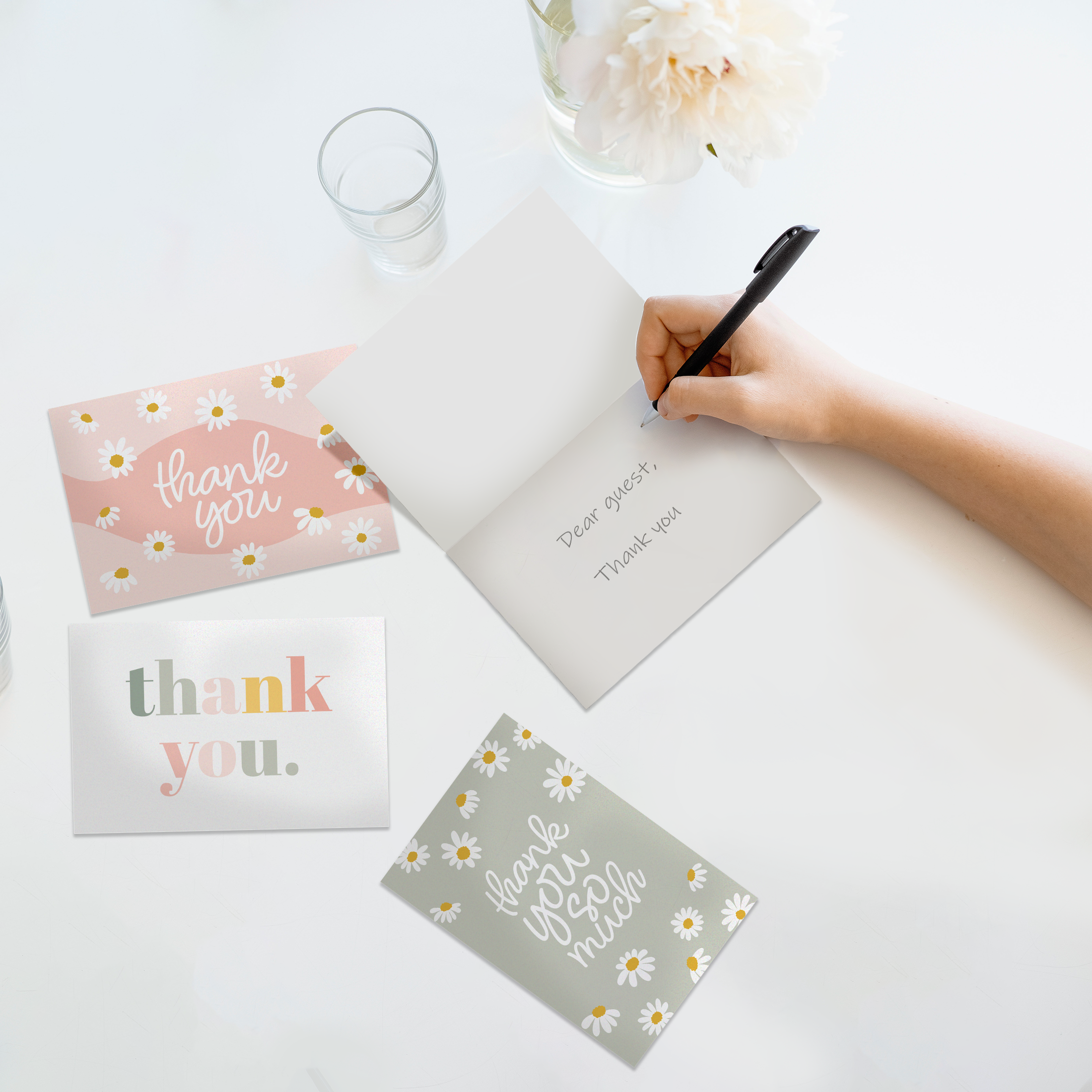 Elegant Floral Thank You Cards with Envelopes - Perfect for Weddings, Baby Showers & Appreciation Gifts | Bulk Pack of 20