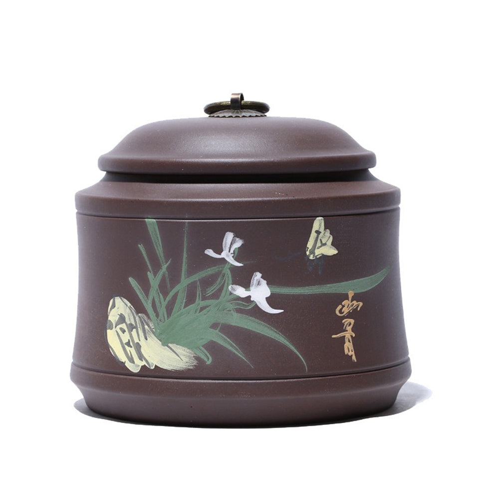 Premium Yixing Purple Clay Tea Caddy for Orchid Tea - Handcrafted Chinese Tea Storage Container for Loose Leaf Tea - Perfect for Home, Office & Tea Ceremony Use