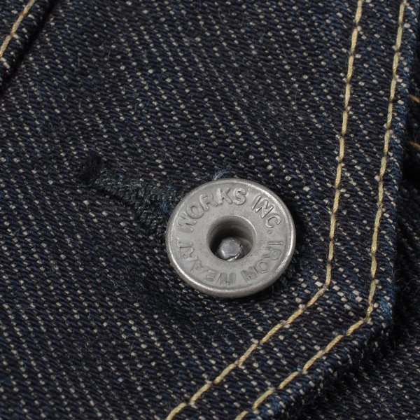 Iron Heart IH-526SV 21oz Indigo Selvedge Denim Vest for Men - Heavyweight Raw Denim Jacket for Motorcycle Riding, Workwear & Casual Style