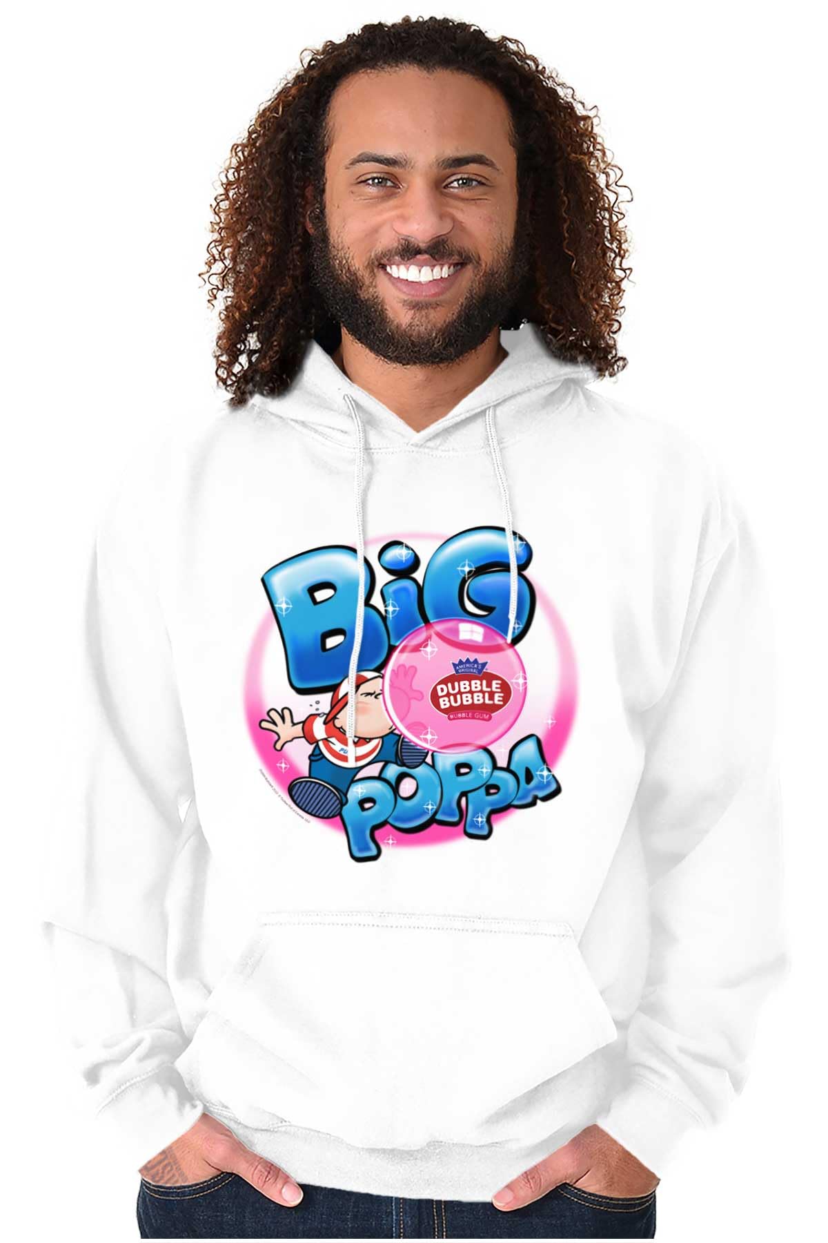 Brisco Brands Airbrushed Dubble Bubble Big Poppa Hoodie Sweatshirt for Women & Men - Trendy Streetwear for Casual Outfits, Hip Hop Fashion & Urban Lifestyle