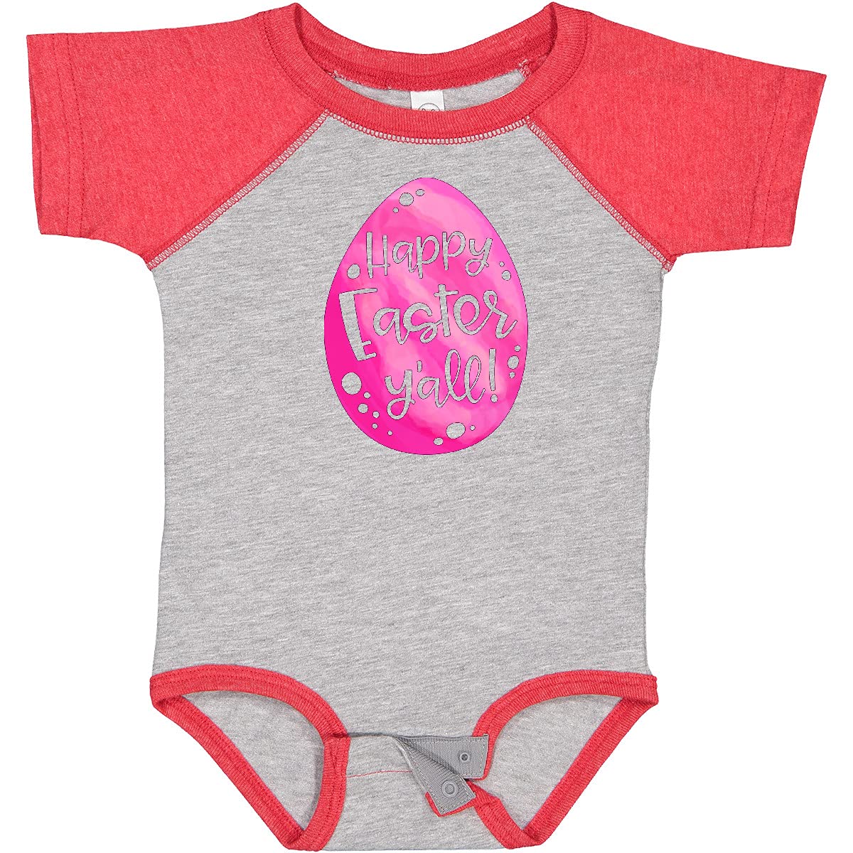 Inktastic Happy Easter Y'all Pink Easter Egg Baby Bodysuit - Cute Easter Outfit for Infants, Toddler Easter Party Wear, Spring Photoshoot Outfit, Baby Shower Gift
