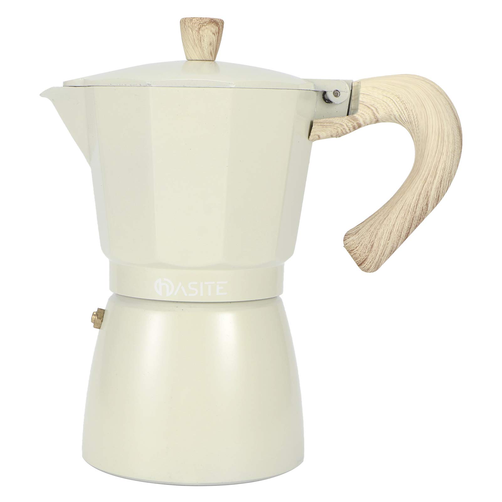 Seiko No. 6 Aluminum Moka Pot - 300ML Octagonal Coffee Maker for Stovetop Espresso, Home, Office & Coffee Shops (Light Yellow) | Perfect for Italian Coffee Brewing & Small Spaces