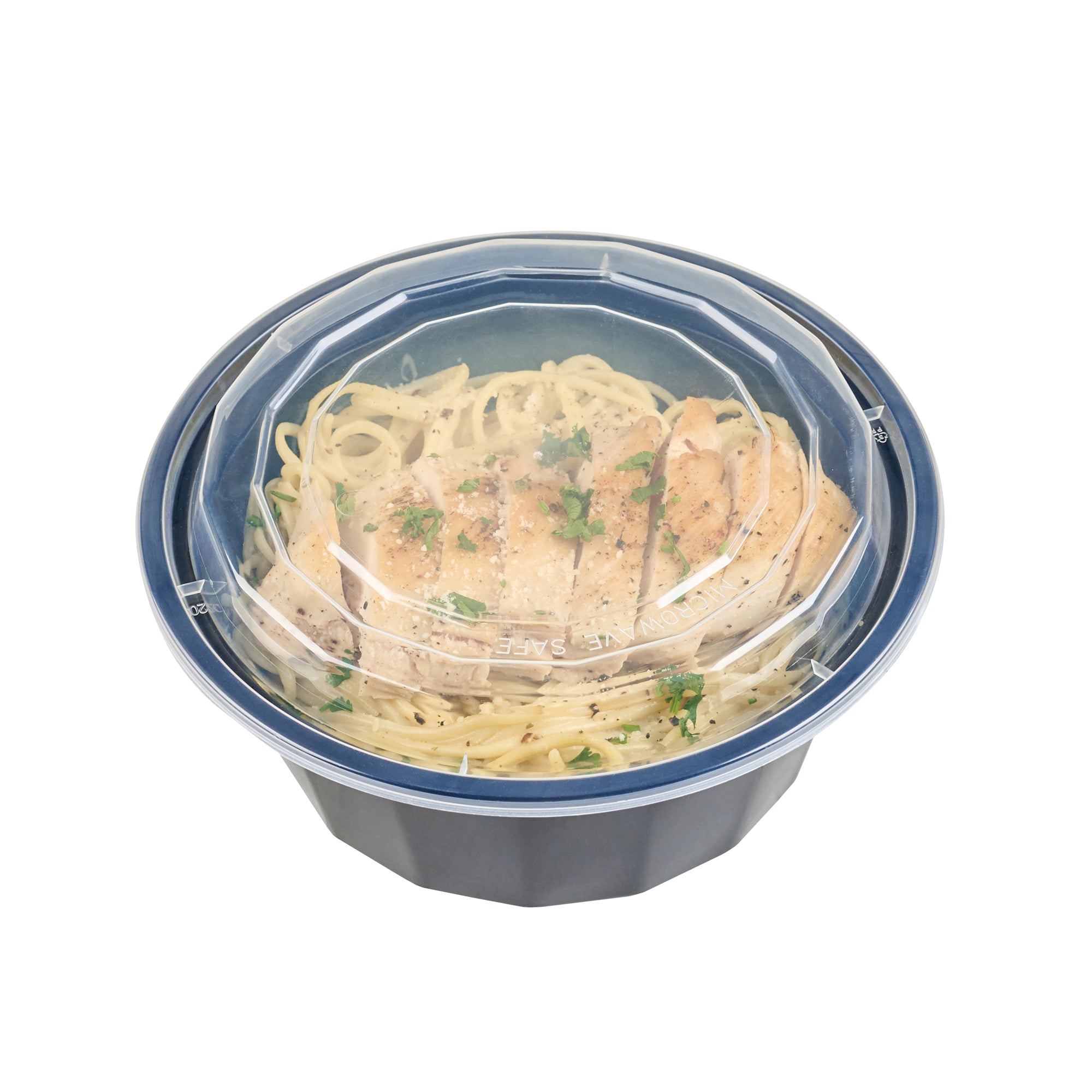32 oz Black Plastic Food Storage Containers with Clear Lids - 50 Pack, Microwave Safe To-Go Boxes (7.25