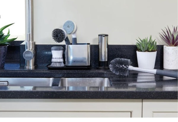 Premium Stainless Steel Sink Organizer - Dish Drying Rack & Sponge Holder for Kitchen Countertop - Perfect for Small Spaces & Apartment Living