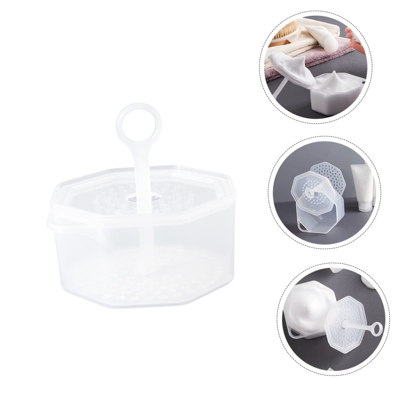 2 Sets Portable Foam Bubble Maker for Face Wash - Facial Cleansing Foaming Cup Tool with Faux Buns Design, White PP Material | Perfect for Travel, Skincare Routine & Gentle Cleansing