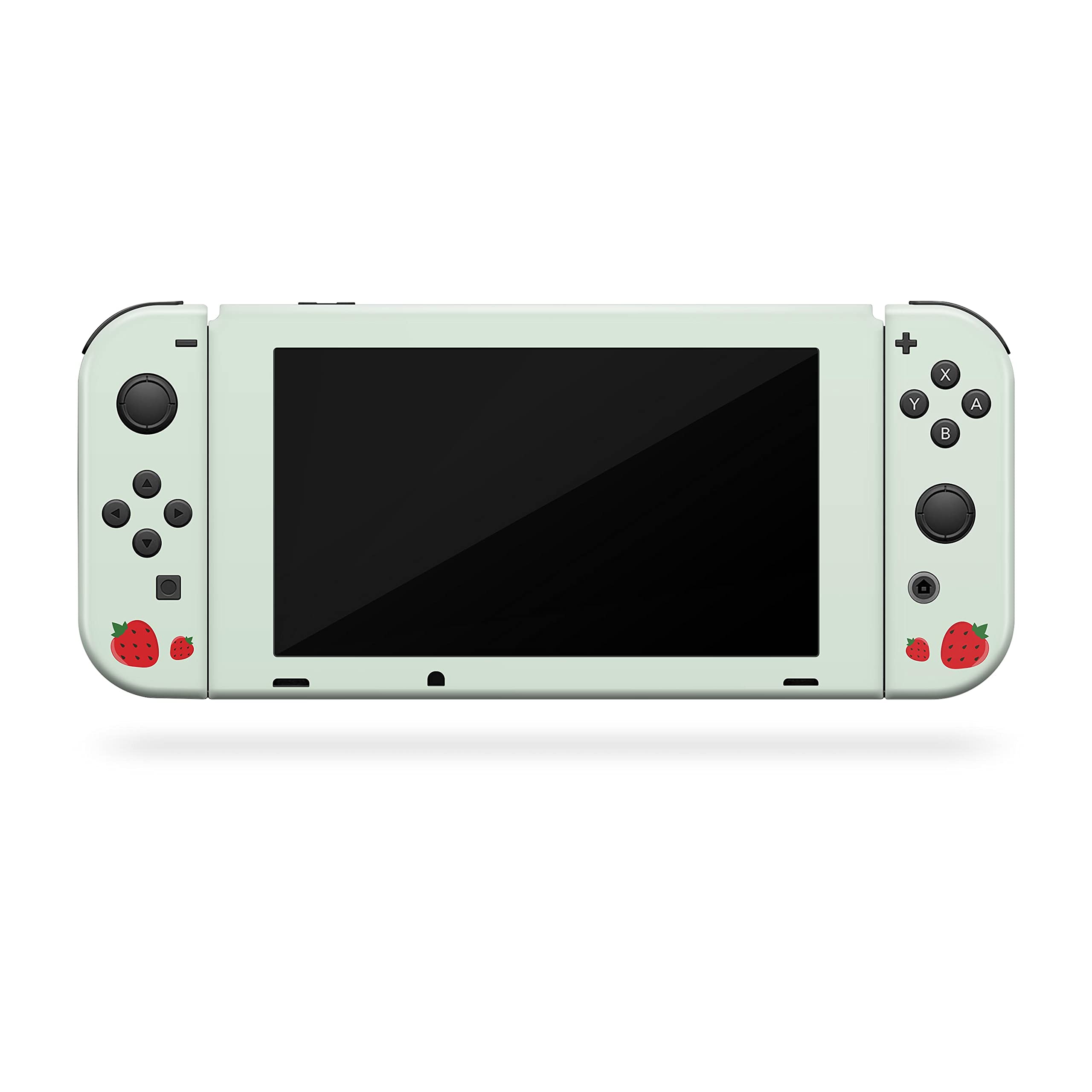 Kawaii Green Strawberry Vinyl Skin Wrap for Nintendo Switch - Premium 3M Full Body Decal Stickers | Protective Cover for Gaming Console | Perfect for Girls, Teens & Anime Lovers Gaming Setup