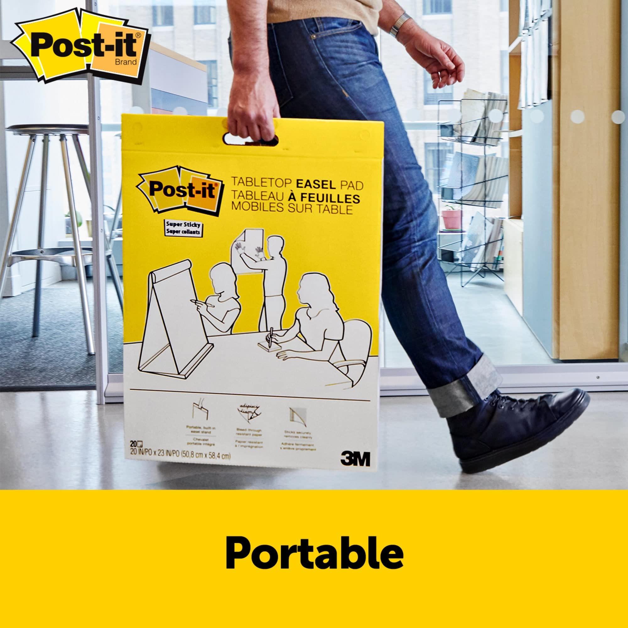 Post-it Super Sticky Easel Pad - 20x23 Inches, 1 Pad with 20 Sheets - Perfect for Virtual Teaching & Online Learning - White - Ideal for Classroom Presentations, Brainstorming Sessions & Home Office Organization